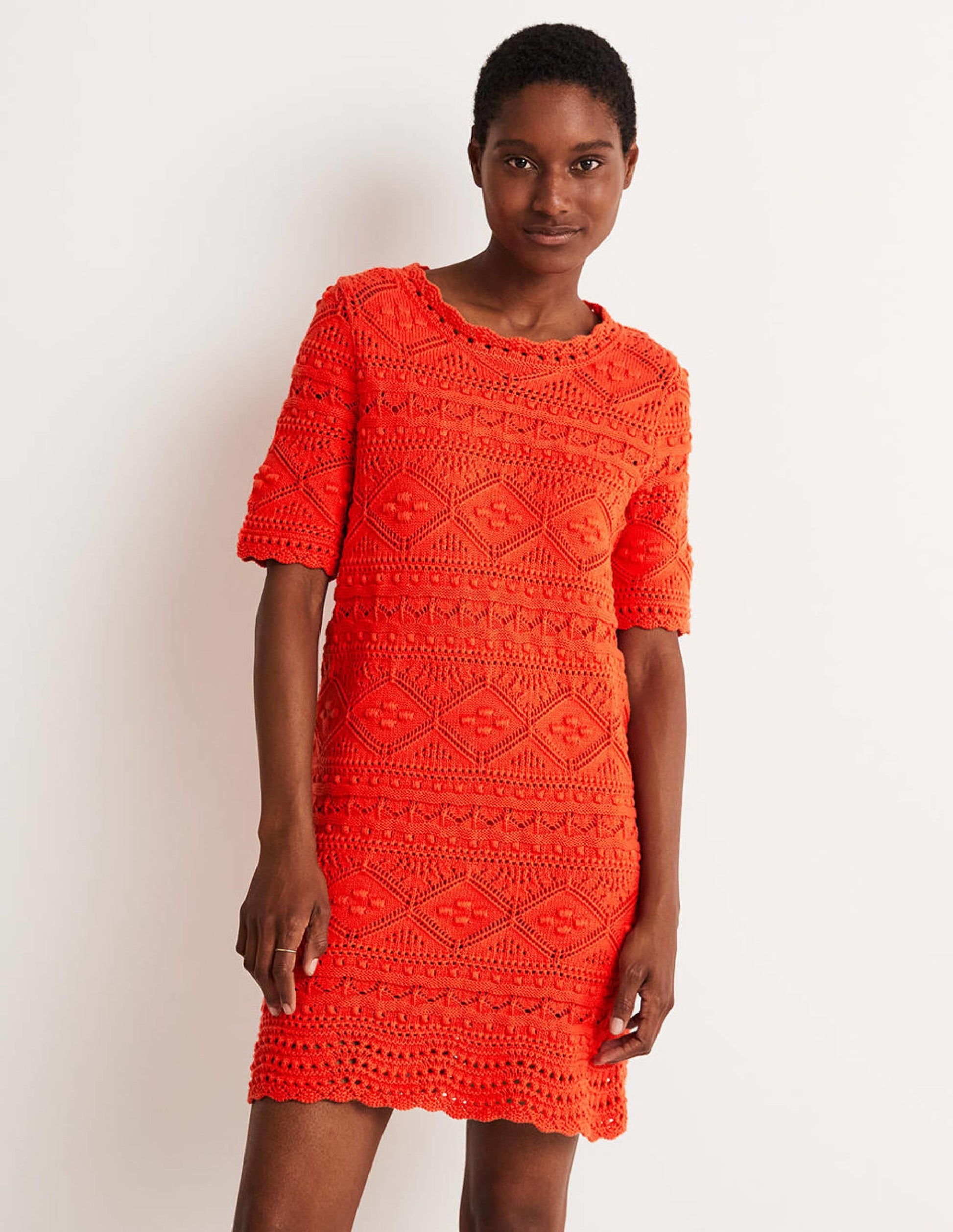 Claudia Textured Knitted Dress-Firecracker-4