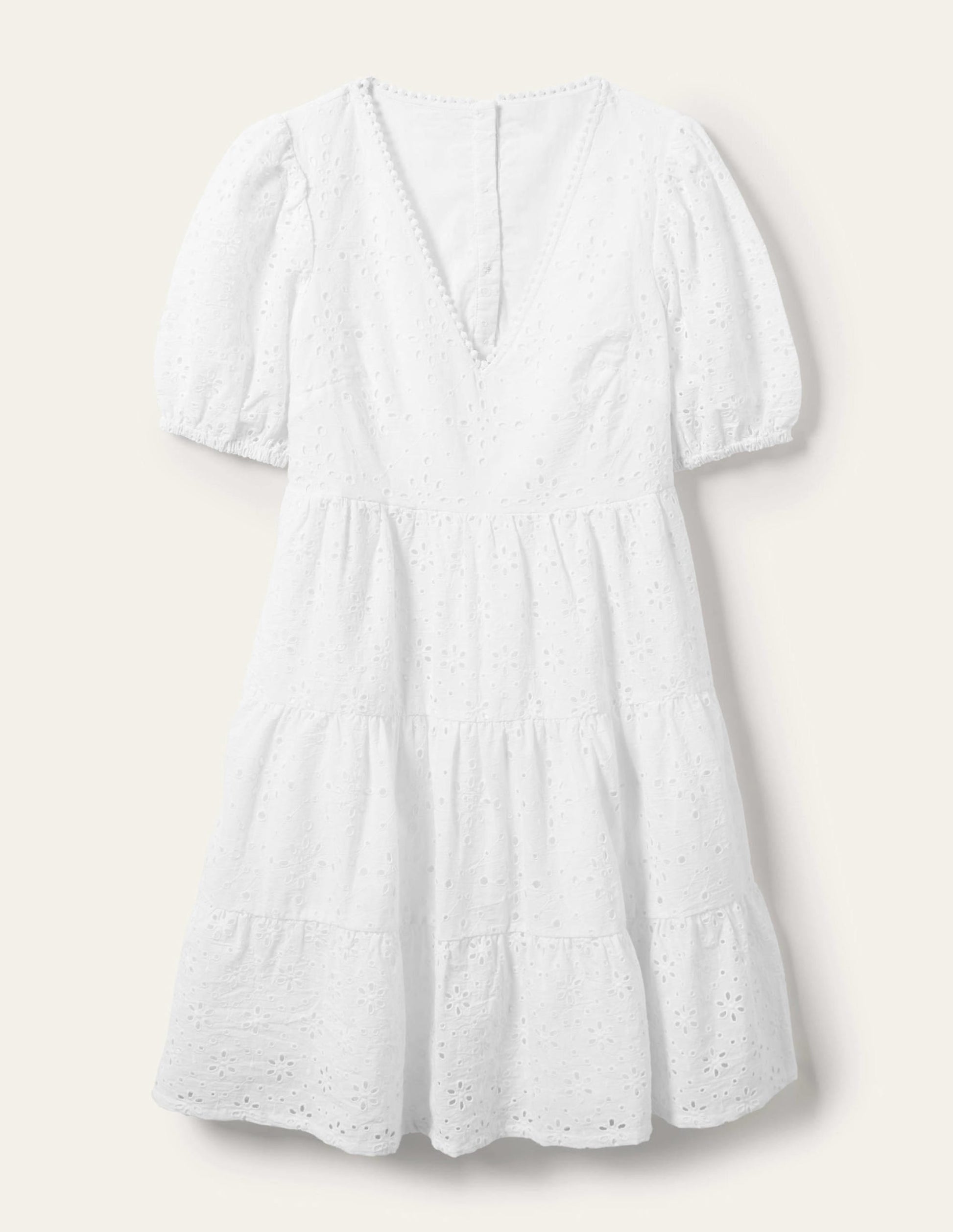 Back Detail Broderie Dress-White-6