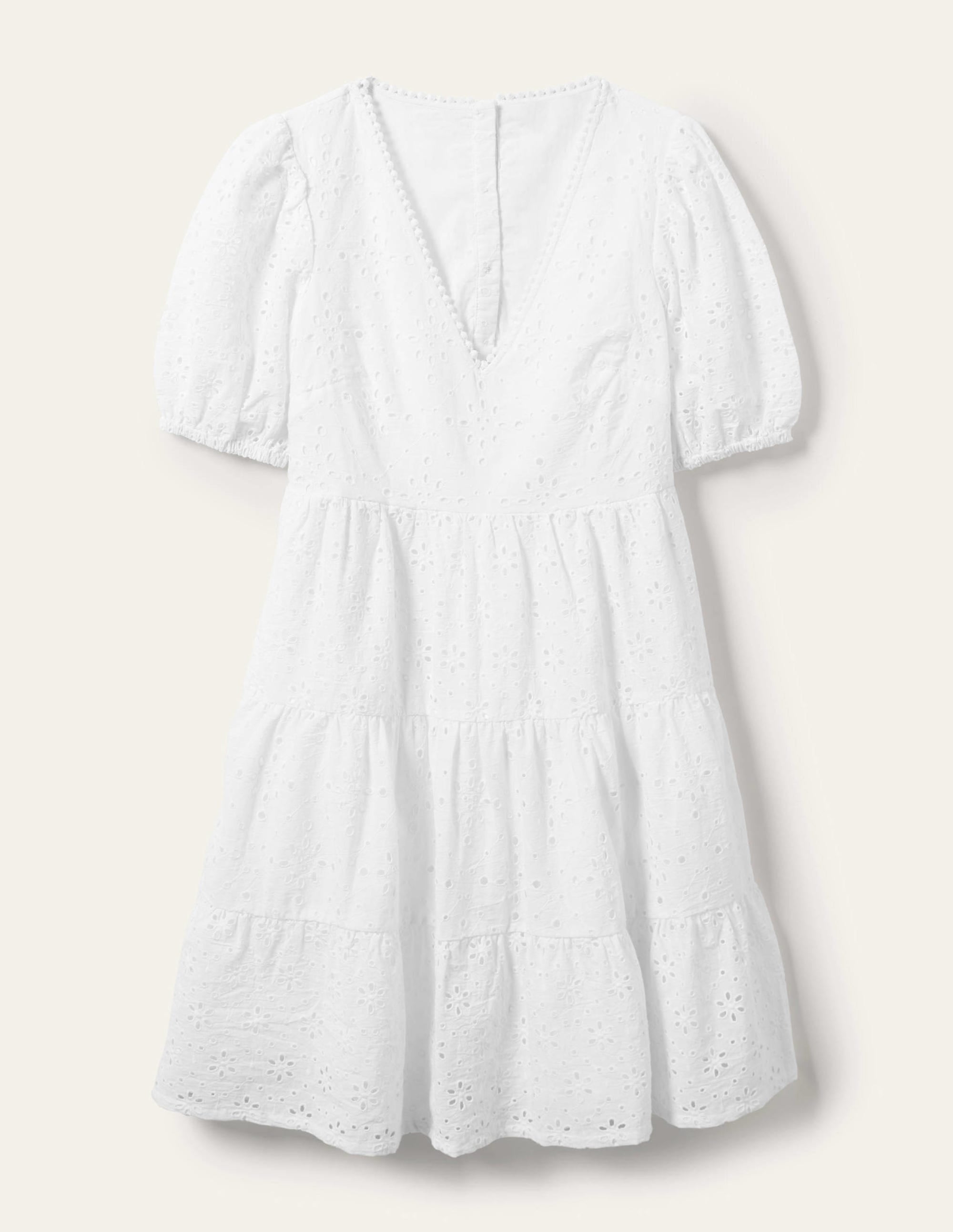 Back Detail Broderie Dress-White - Image 6