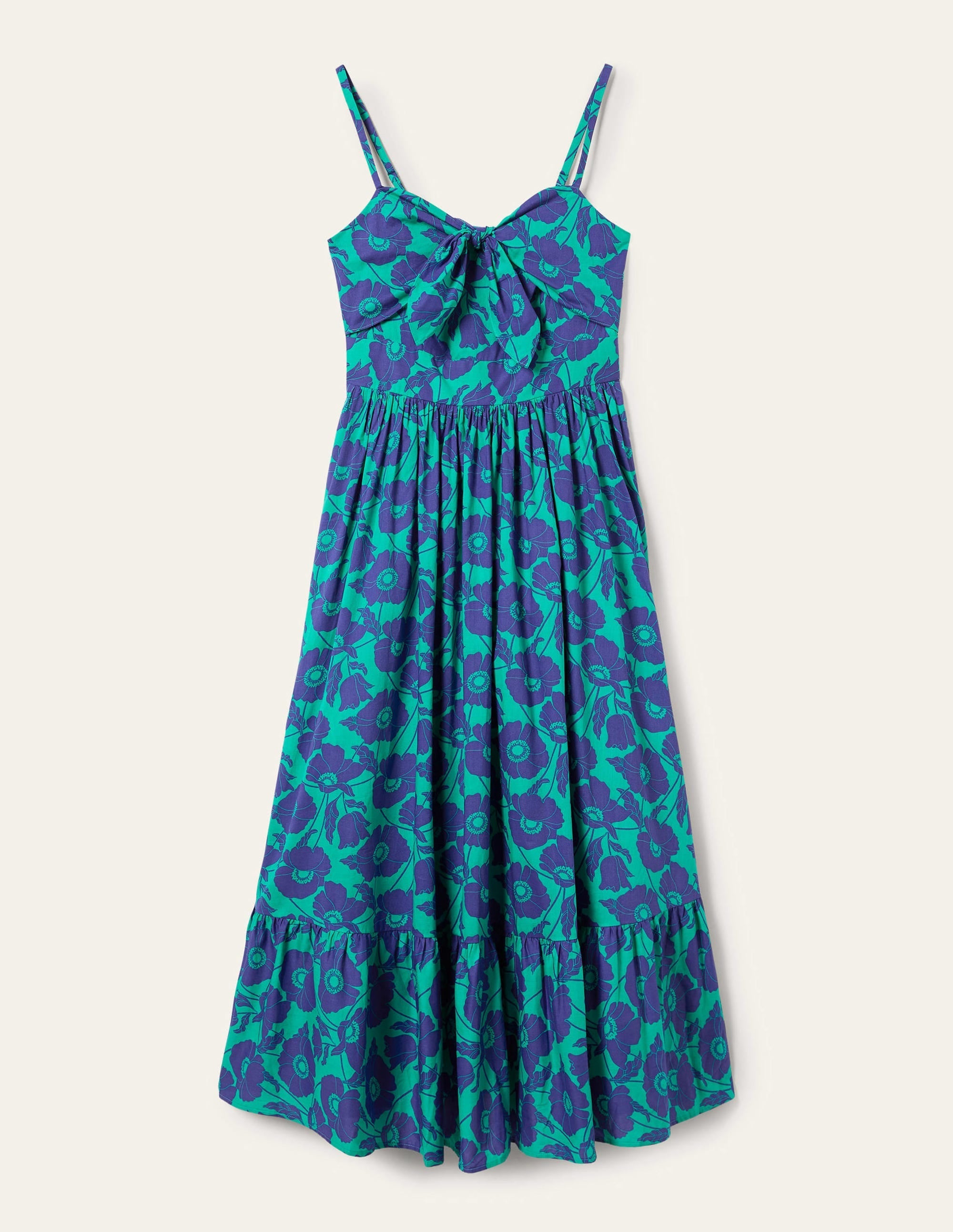 Ivy Tie Front Midi Dress-Emerald, Elegant Vine - Image 10