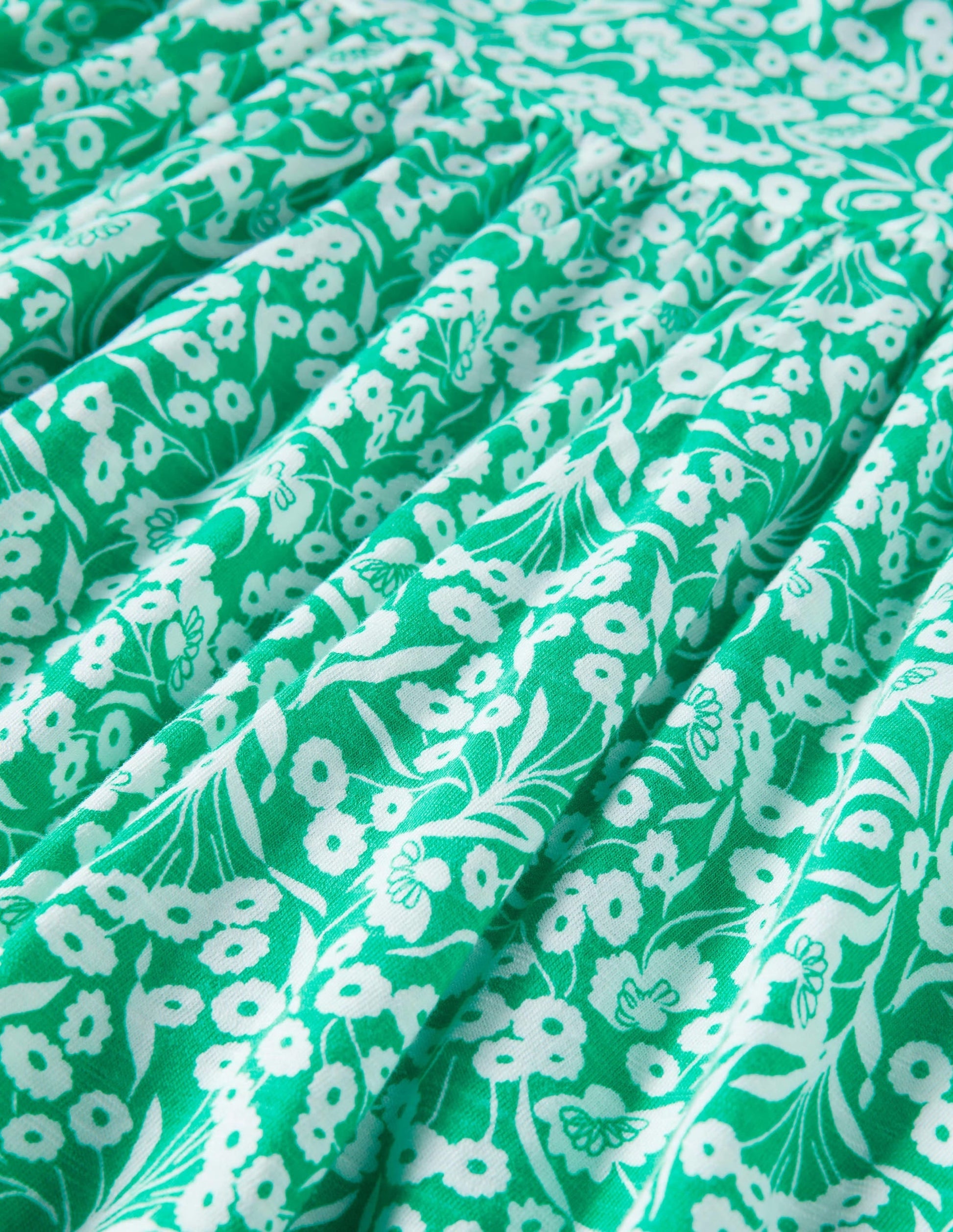 Back Detail Jersey Mini Dress-Emerald, Floret Bud-11