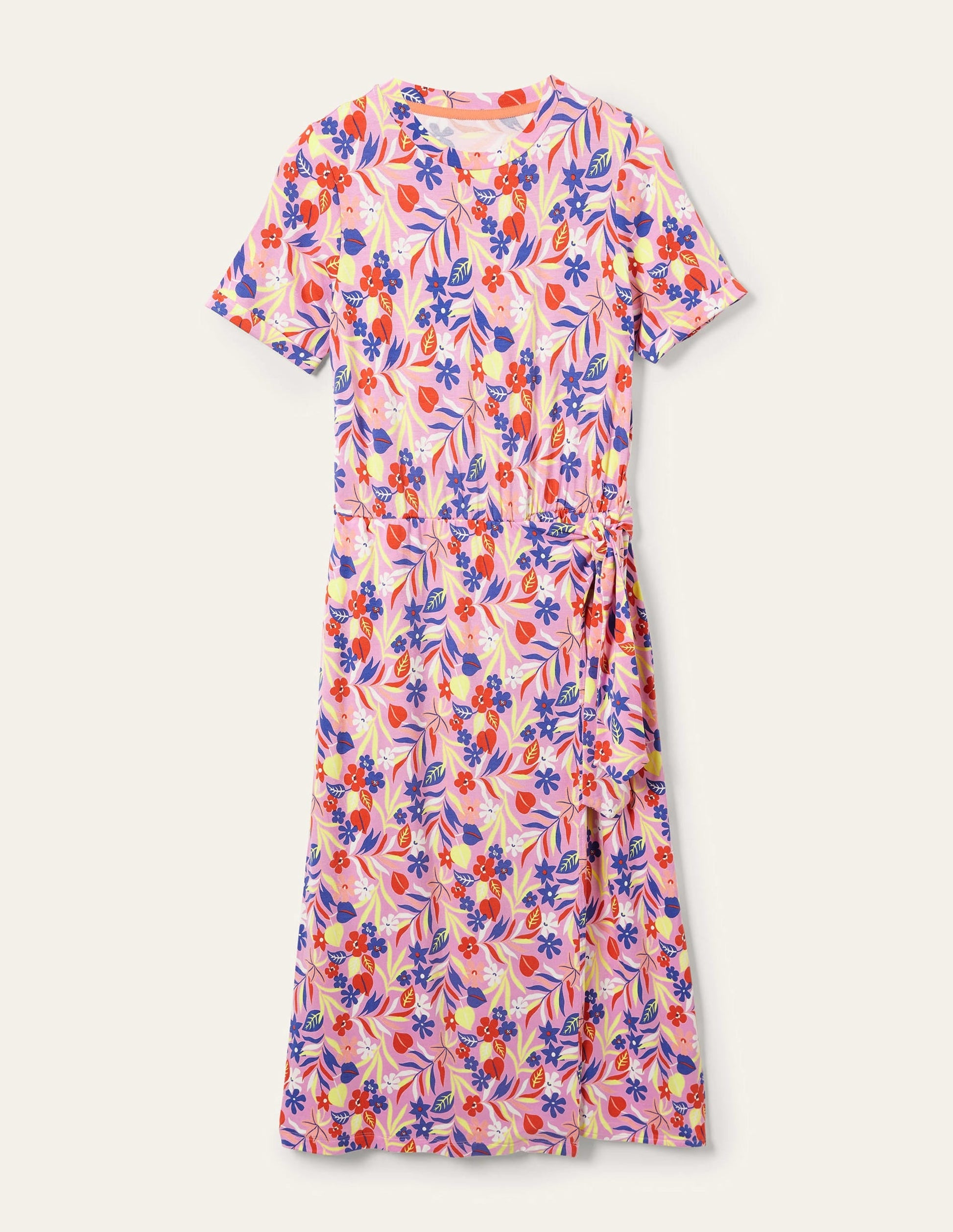 Amanda Jersey Midi Dress-Bonbon, Tropic Foliage-10