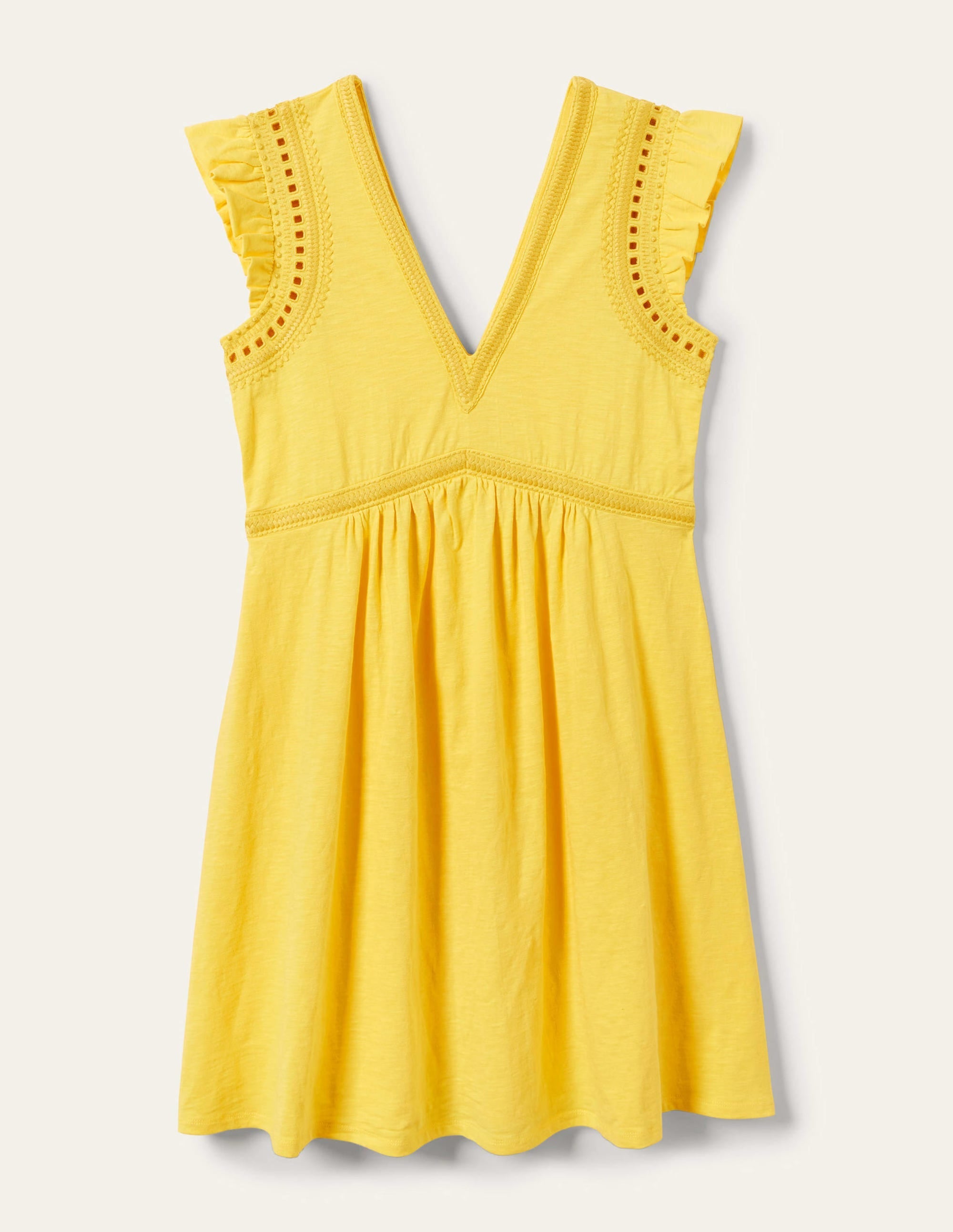 Empire Detail Jersey Dress-Lemon Fizz - Image 12