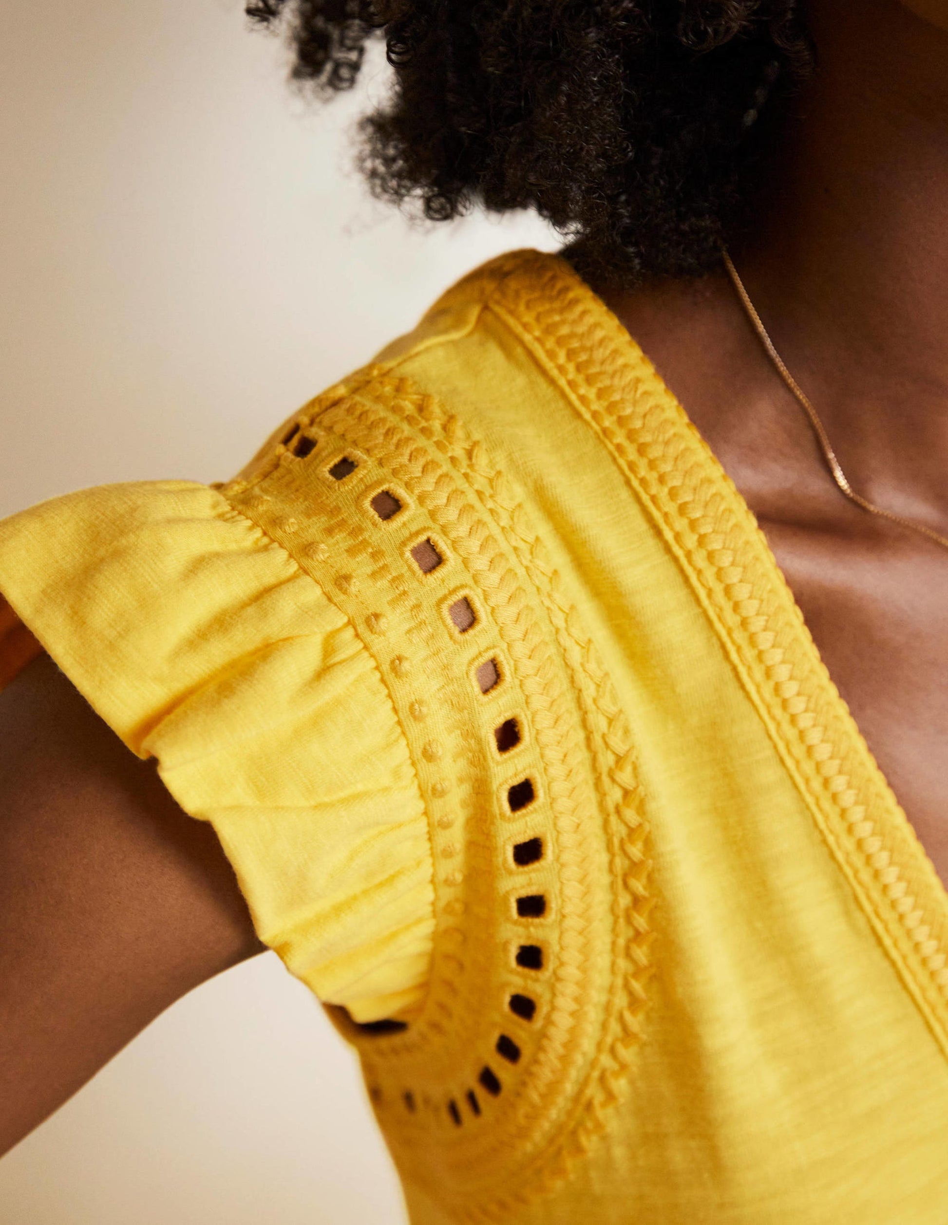 Empire Detail Jersey Dress-Lemon Fizz-2