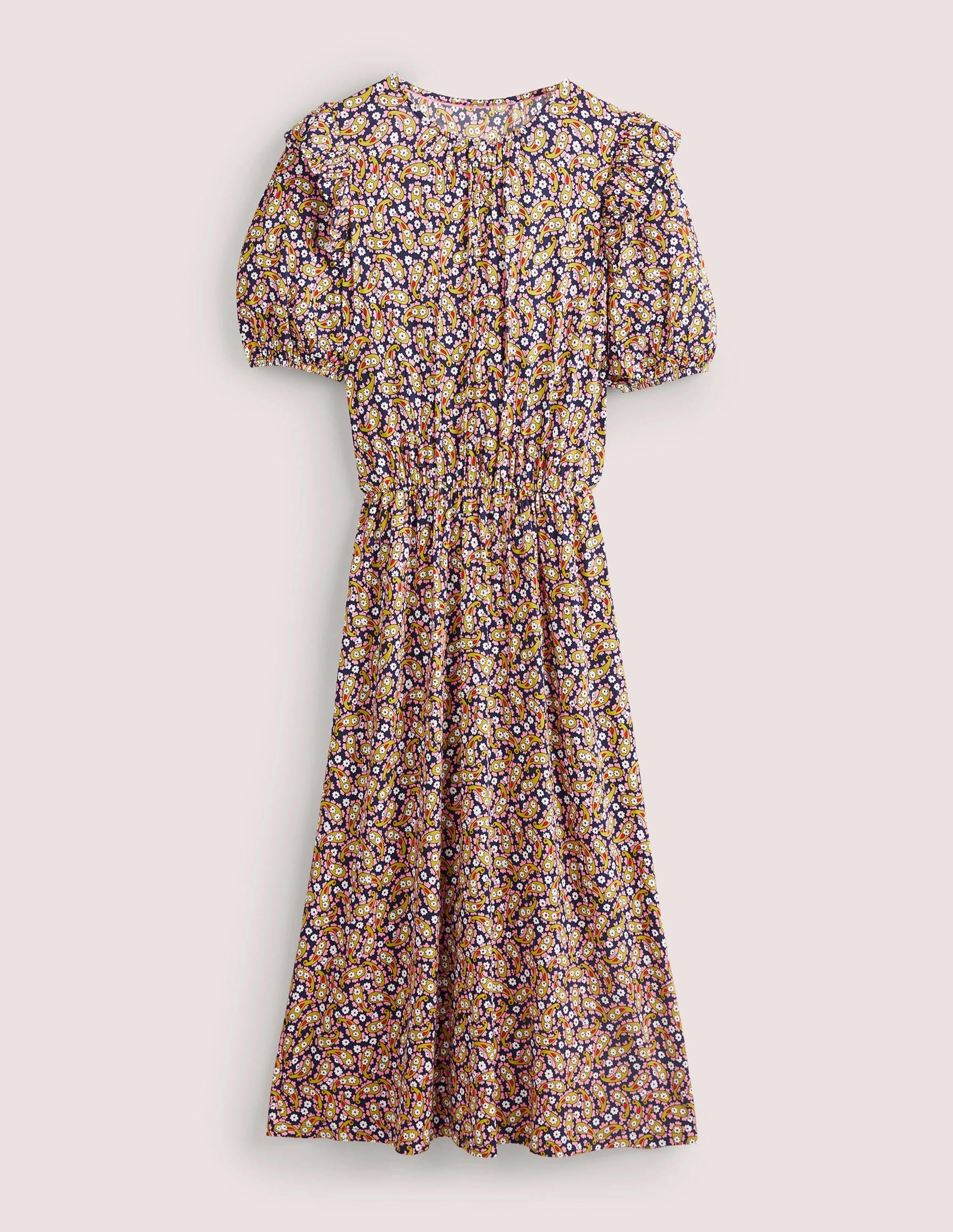 Ruffle Jersey Midi Dress-Citronelle Petal Paisley - Image 5
