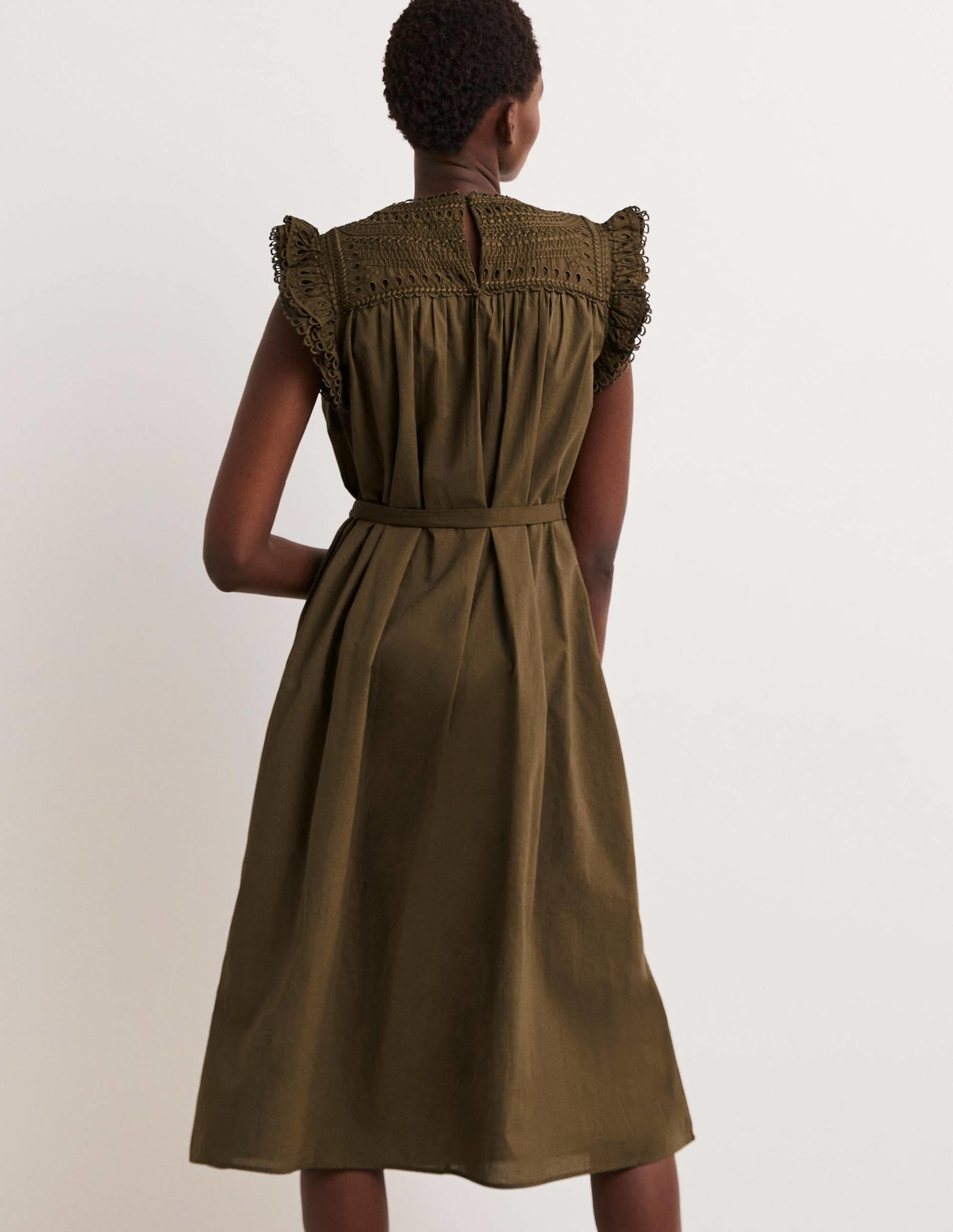 Broderie Detail Midi Dress-Basil-3