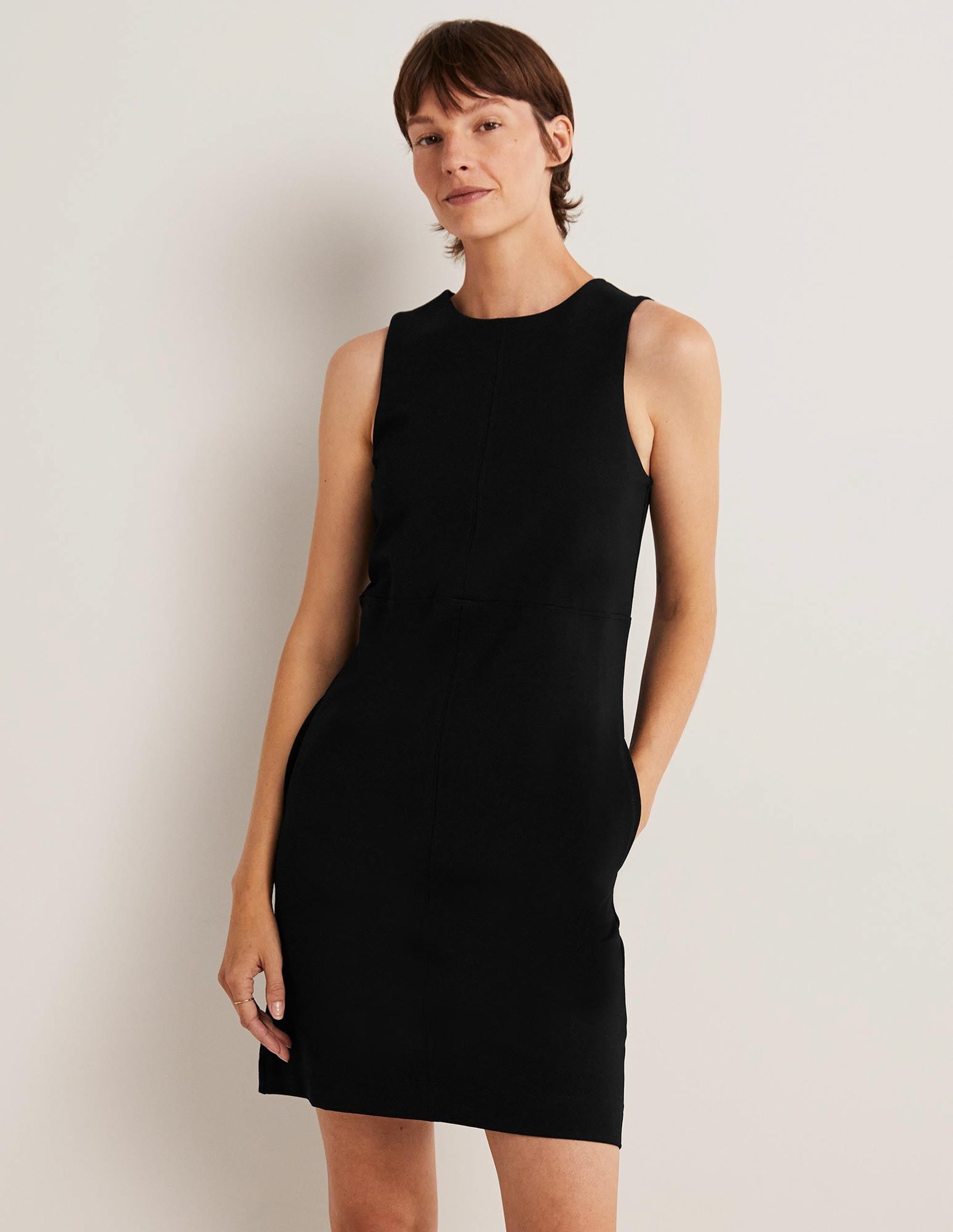 Jersey Mini Shift Dress-Black - Image 1