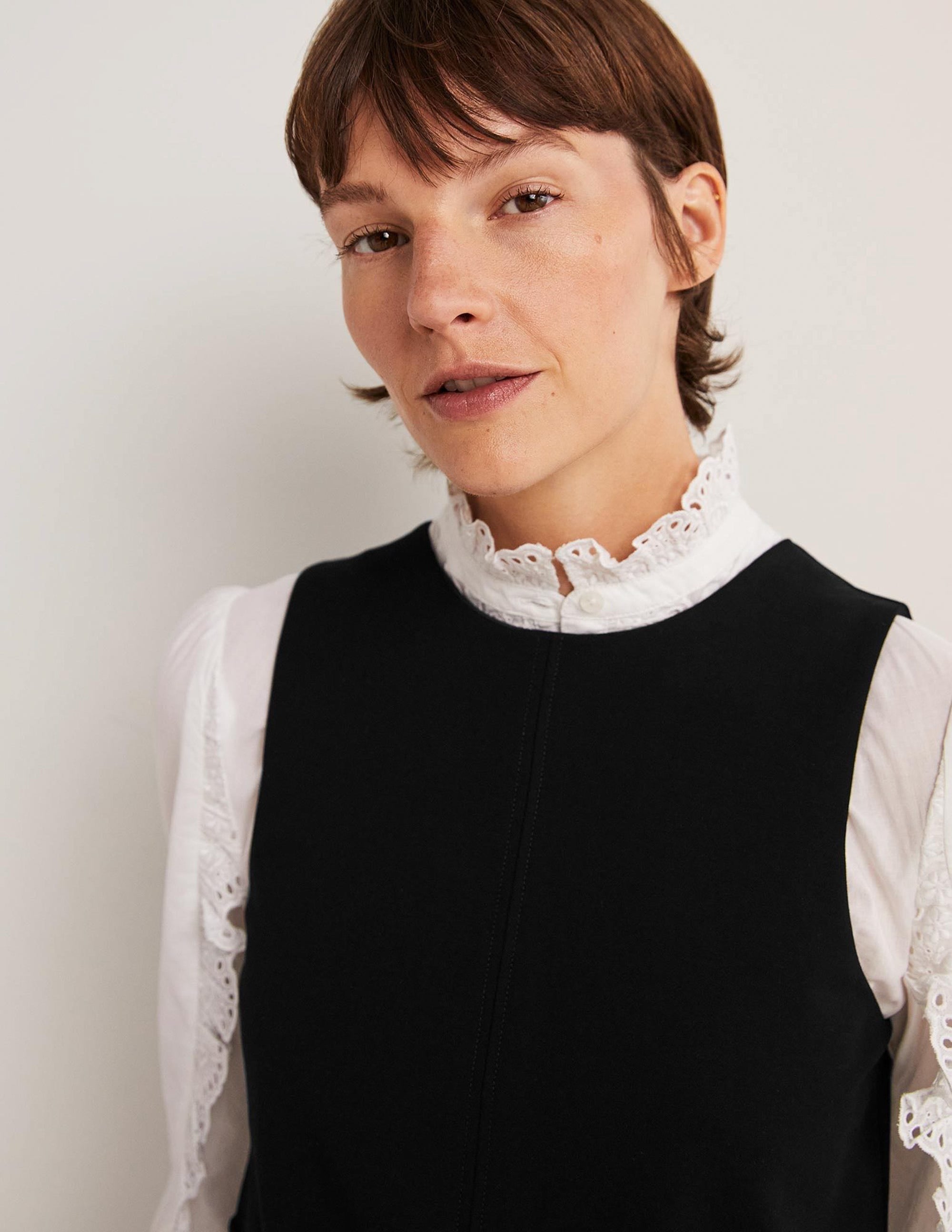 Jersey Mini Shift Dress-Black - Image 2