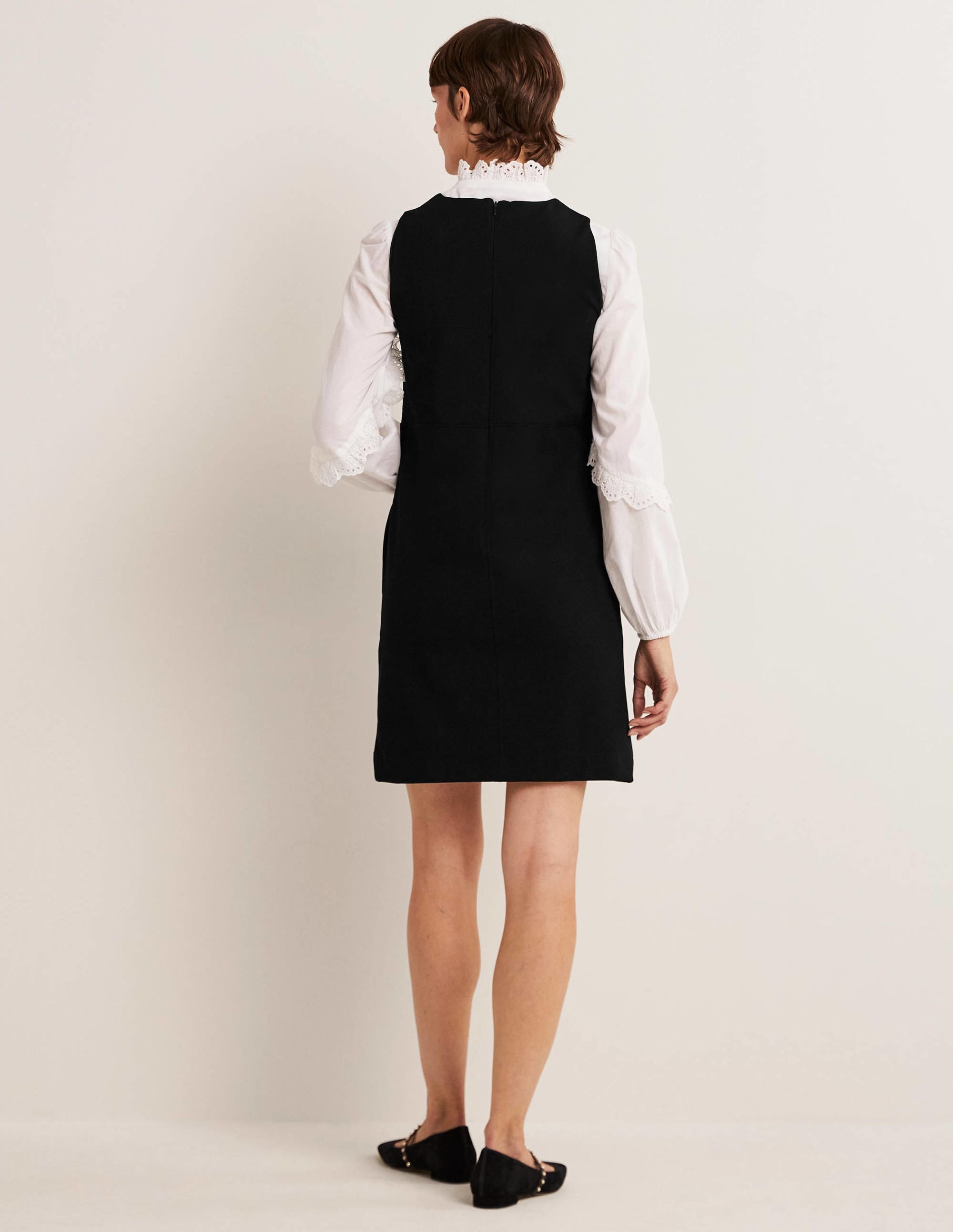 Jersey Mini Shift Dress-Black - Image 3