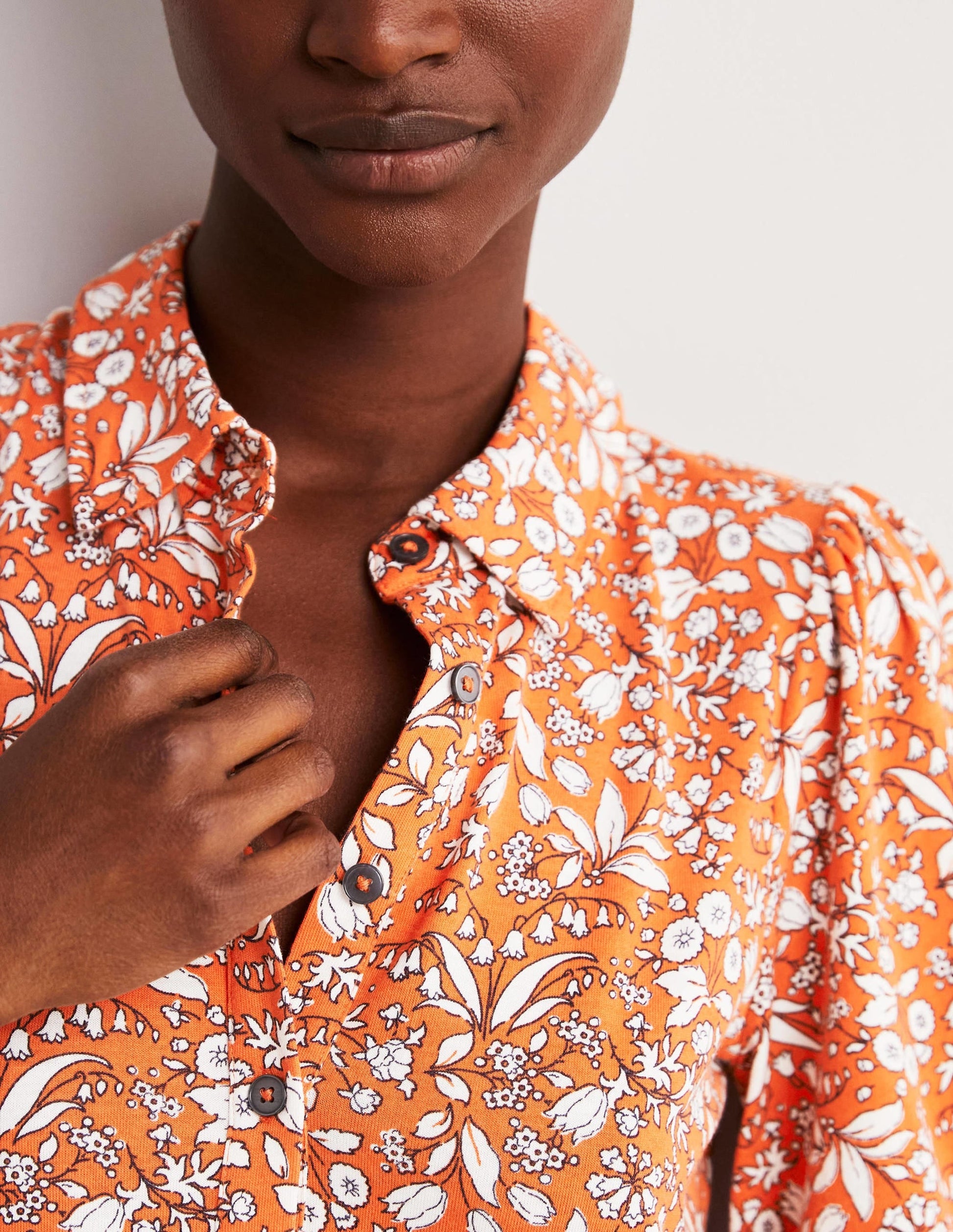 Mini Jersey Shirt Dress-Tigerlily, WIldflower-2