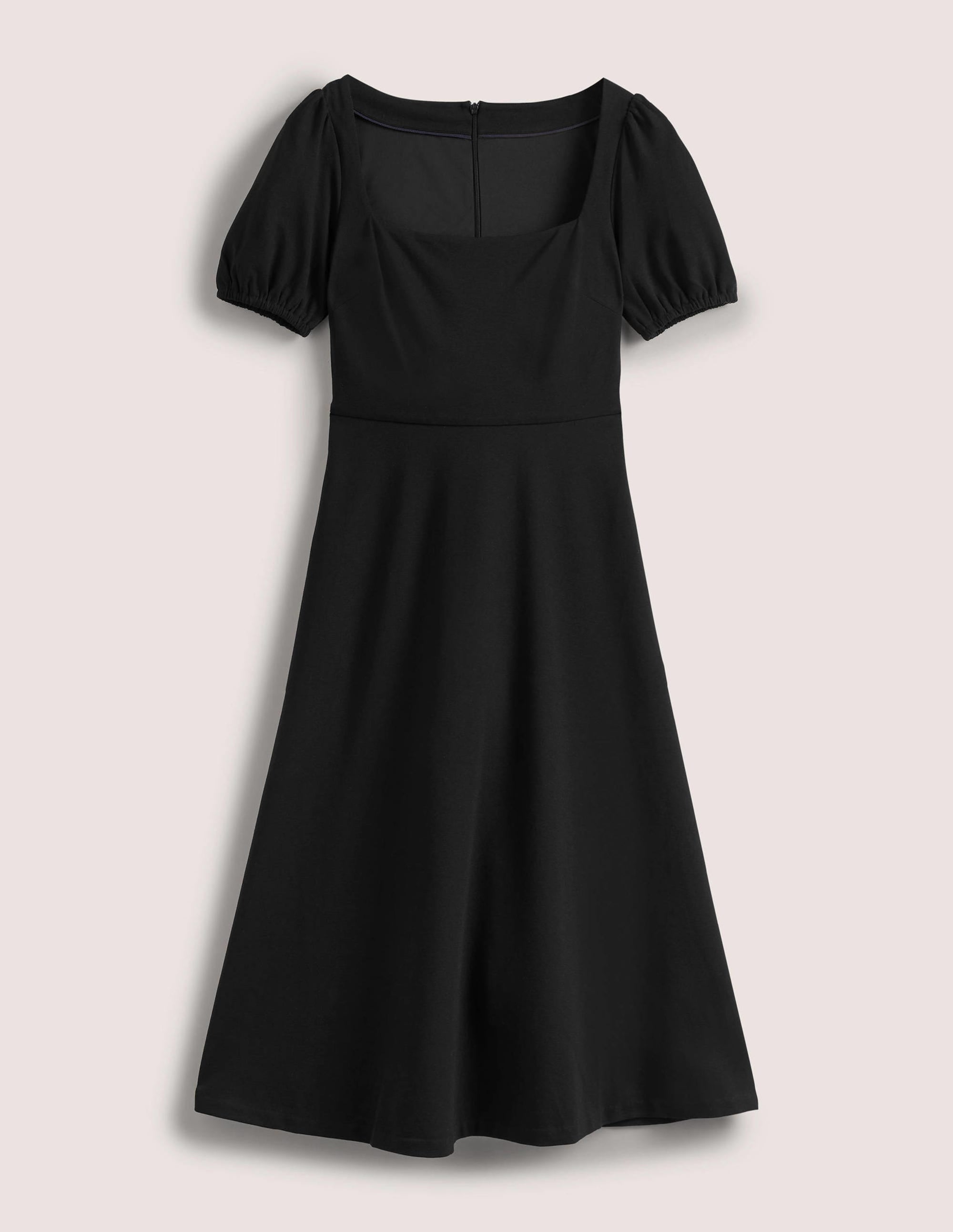 Short Sleeve Jersey Midi Dress-Black - Image 5