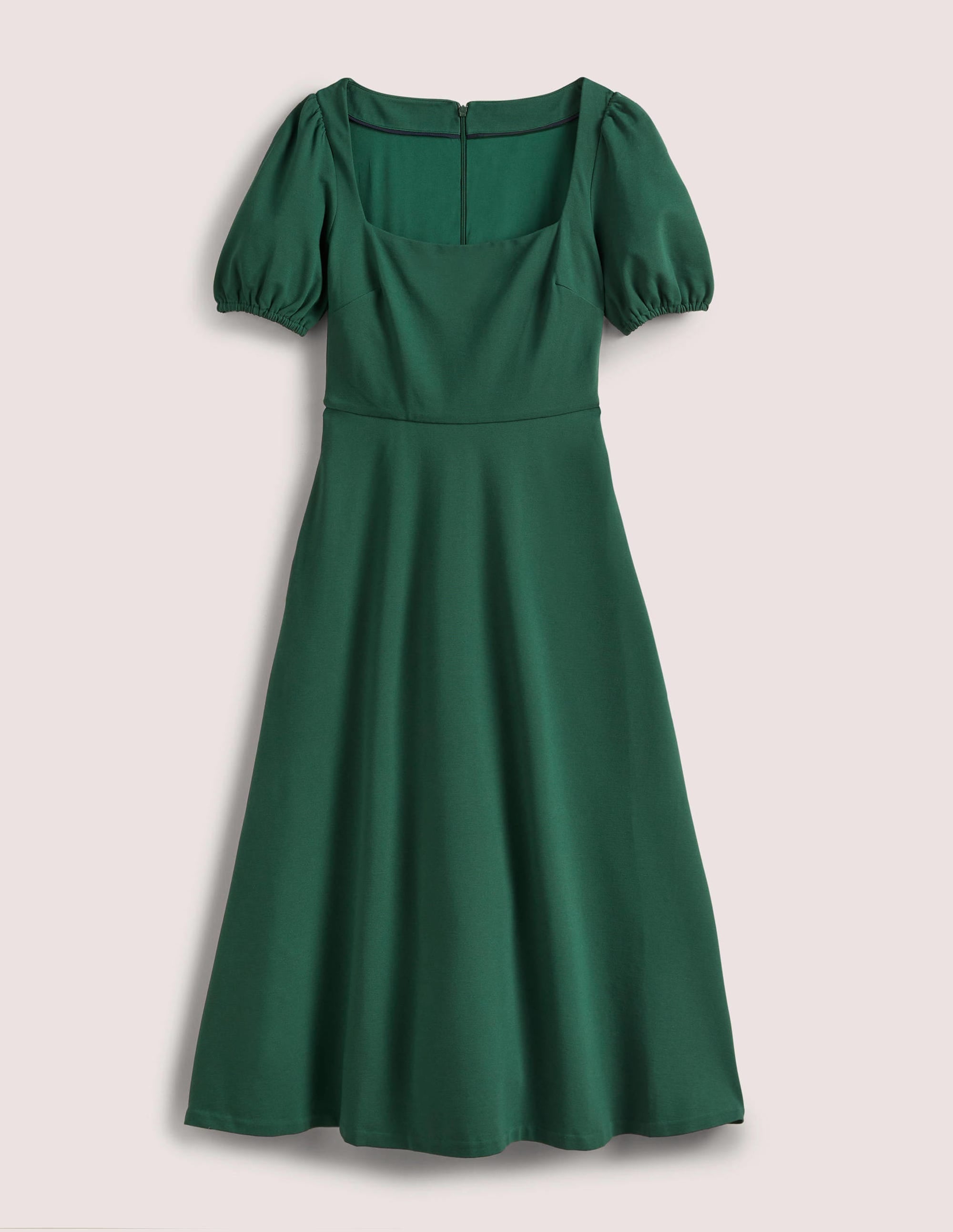 Short Sleeve Jersey Midi Dress-Hunter Green - Image 5