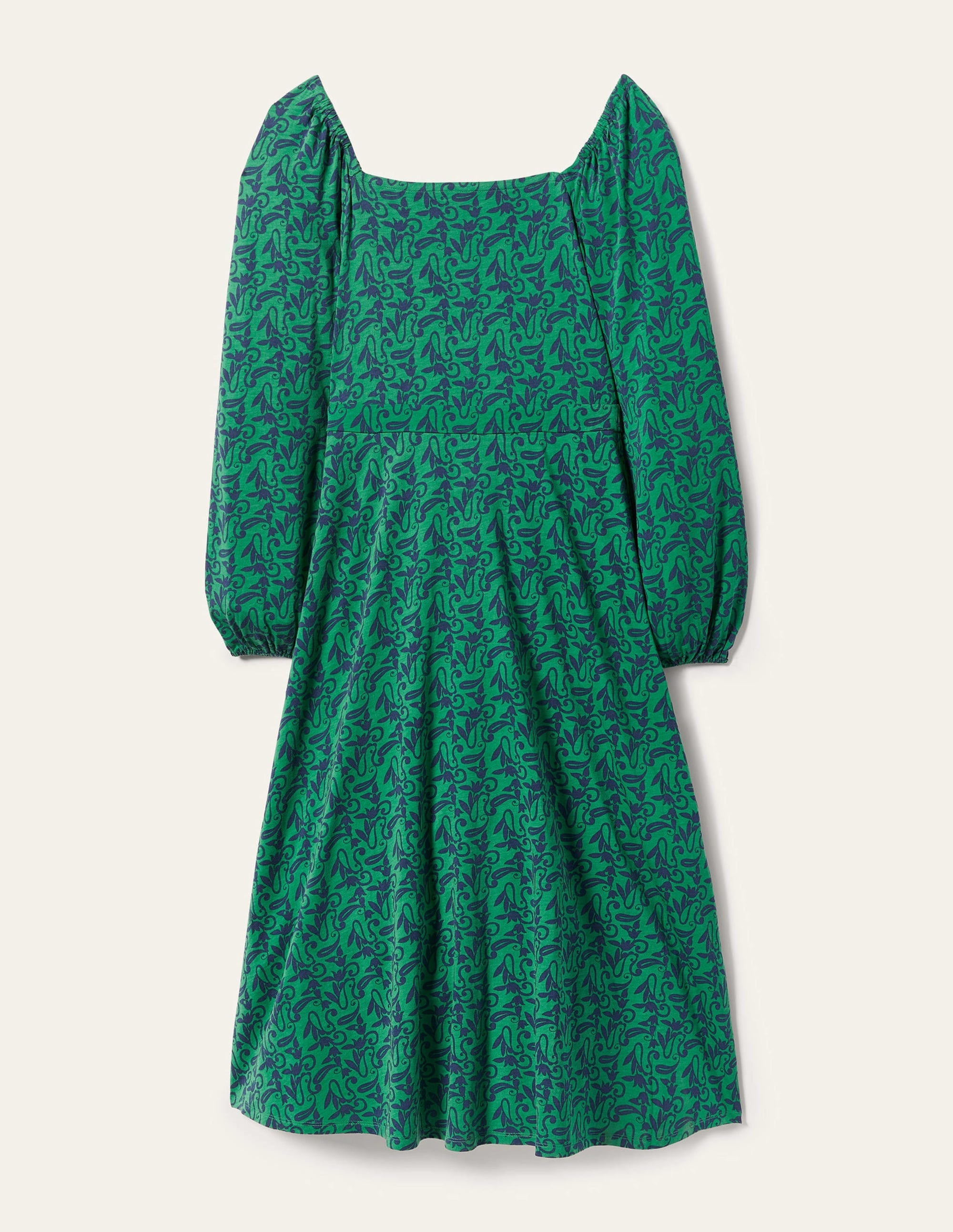 Square Neck Jersey Midi Dress-Shady Glade Paisley Meadow - Image 12