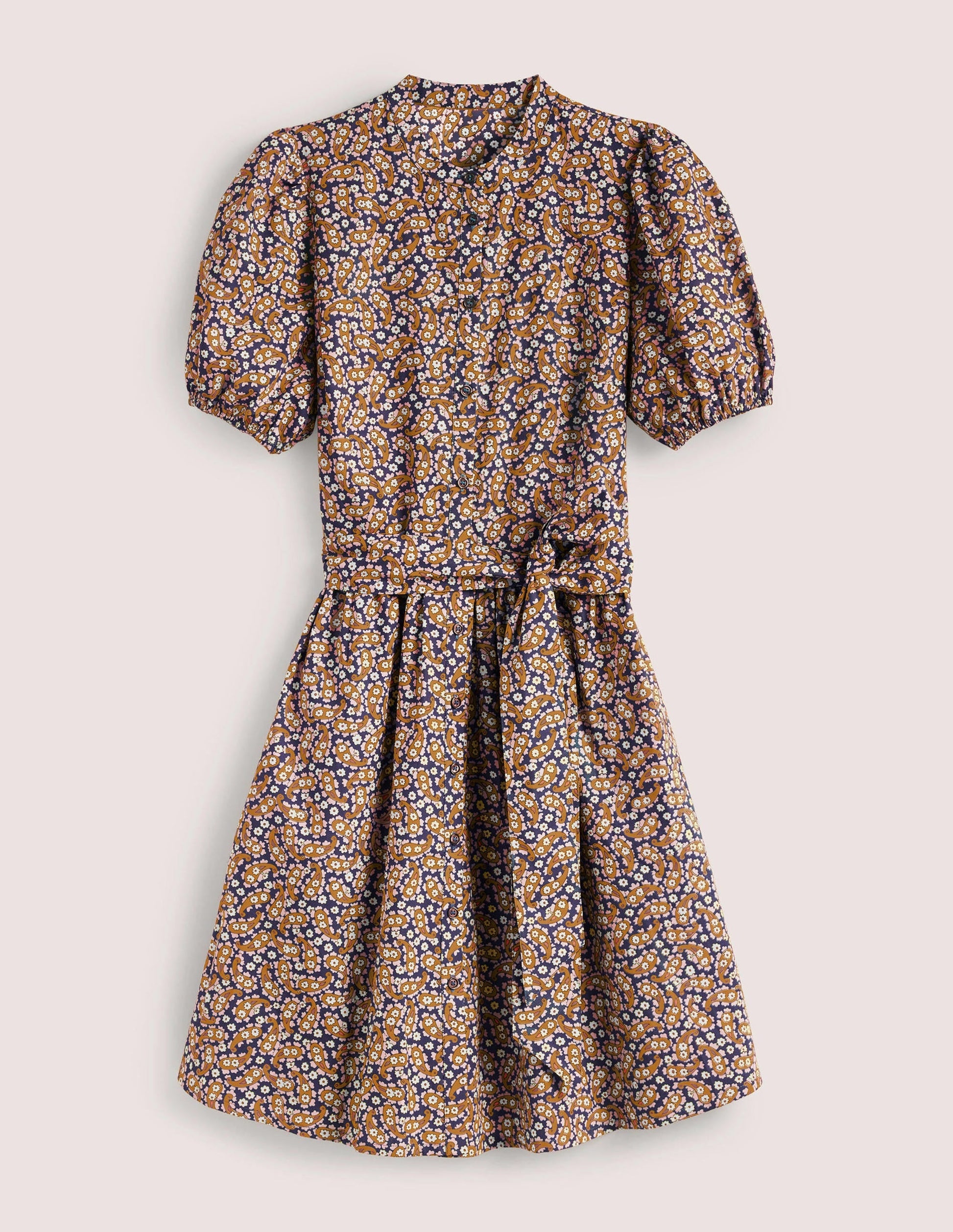 Tiered Shirt Dress-Citronelle, Petal Paisley-6