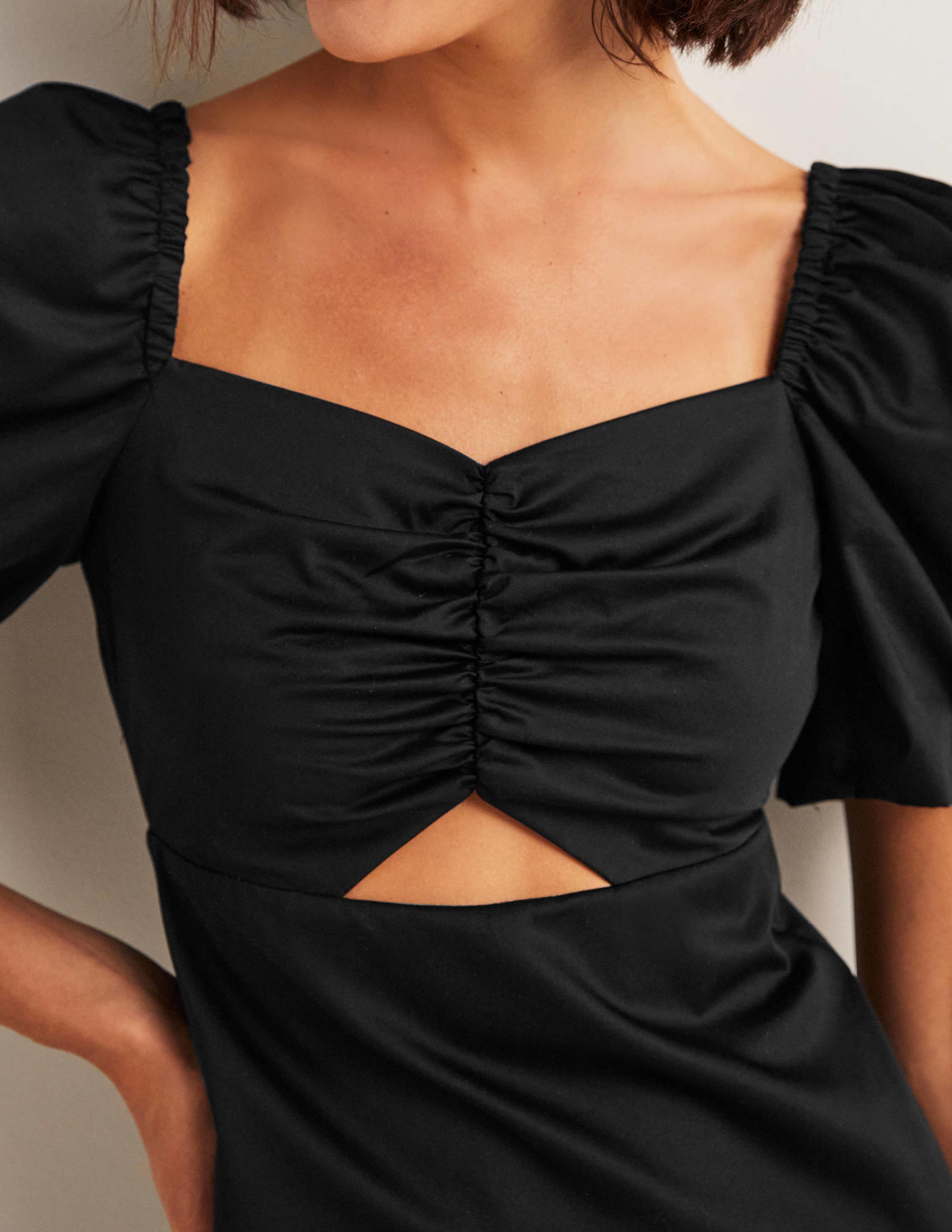 Cut Out Detail Mini Dress-Black - Image 2
