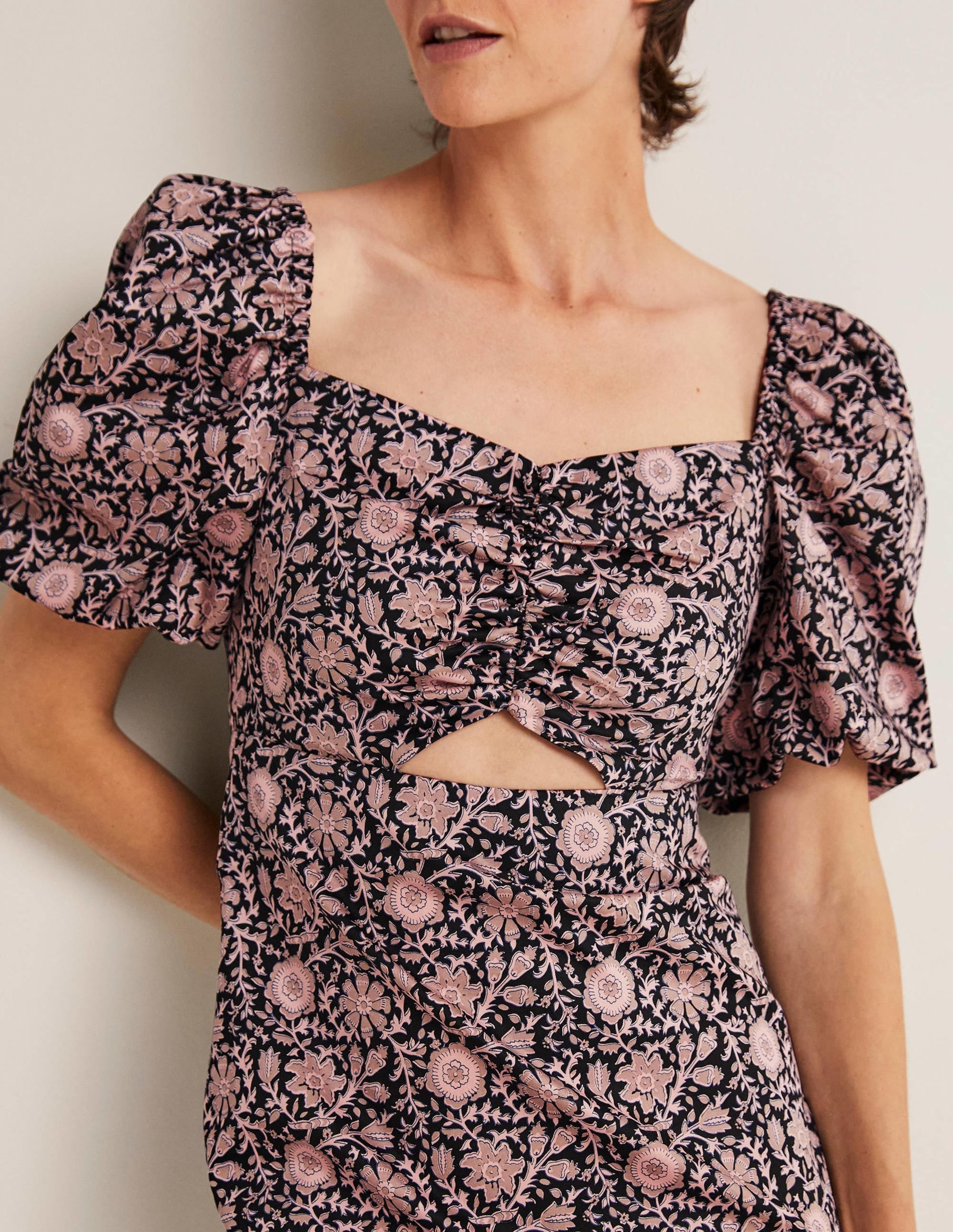 Cut Out Detail Mini Dress-Black, Enchanting Twig - Image 2