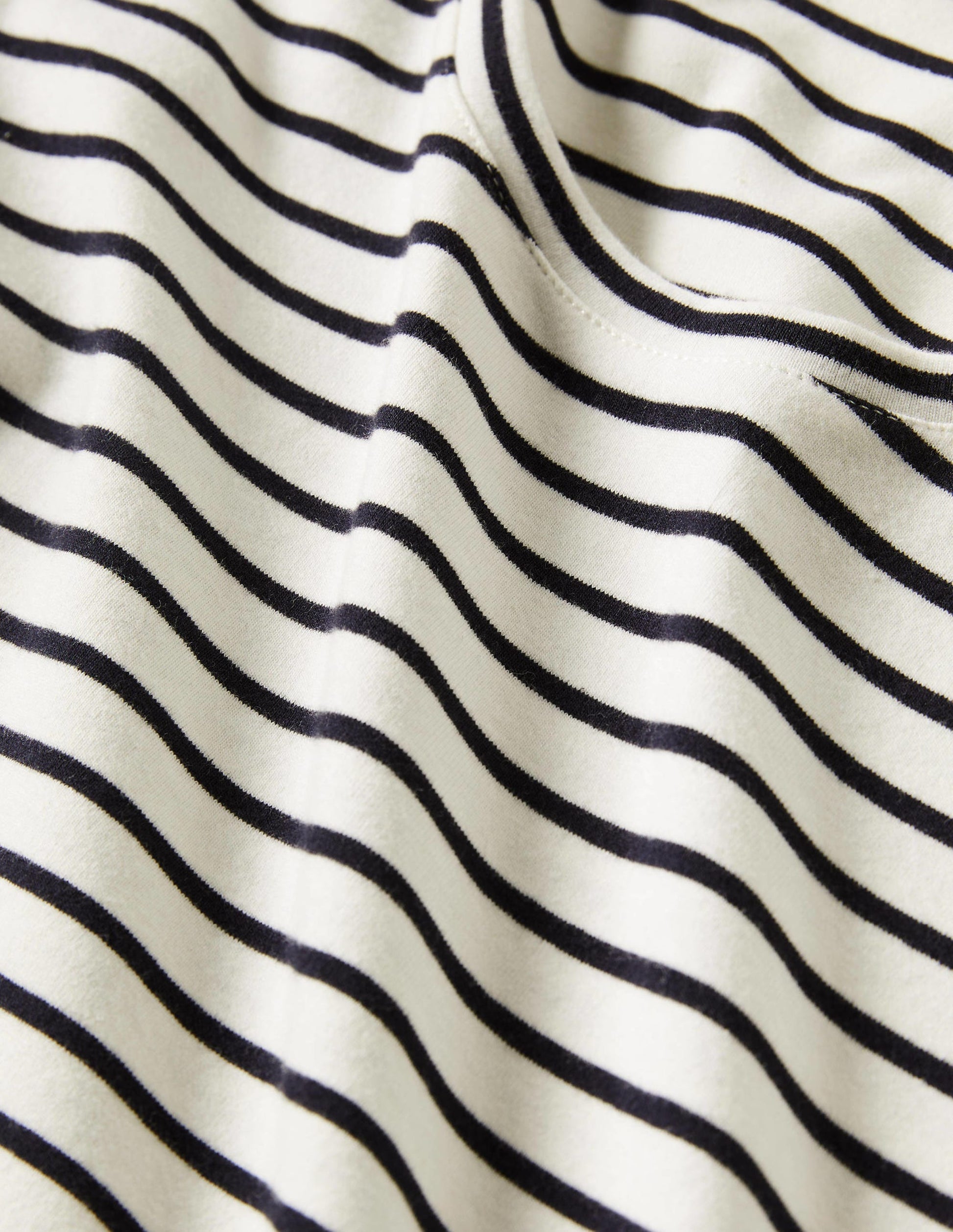 Essential Short Sleeve T-Shirt-Ivory / Navy Stripe-8