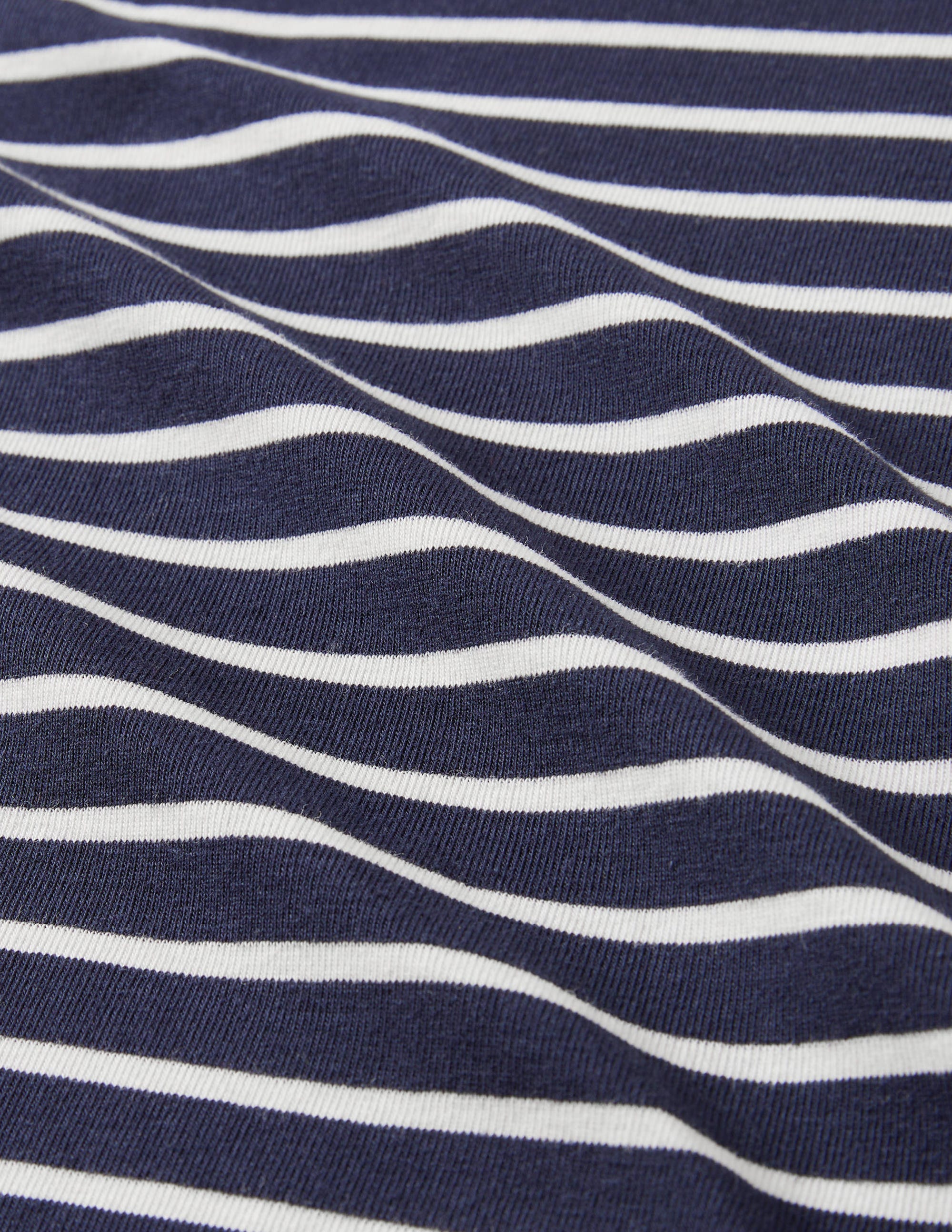 Essential Short Sleeve T-Shirt-Navy / Ivory Stripe - Image 9