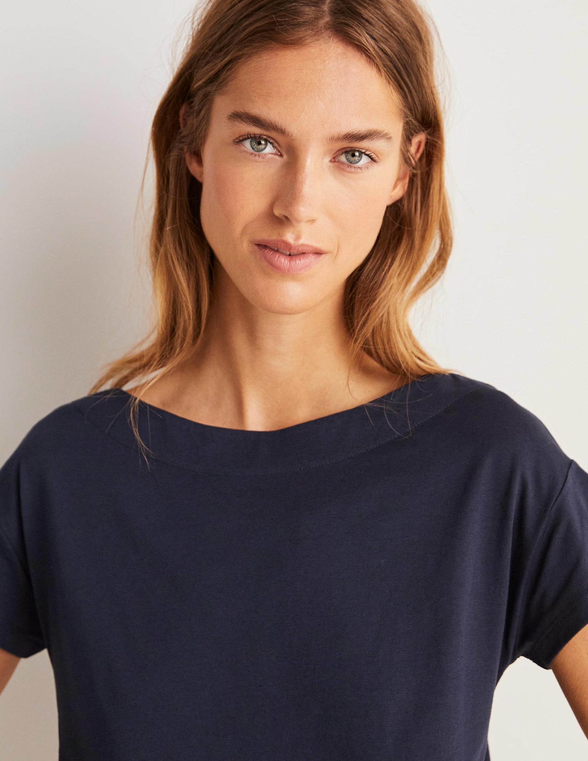 Supersoft Boat Neck T-Shirt-Navy-6