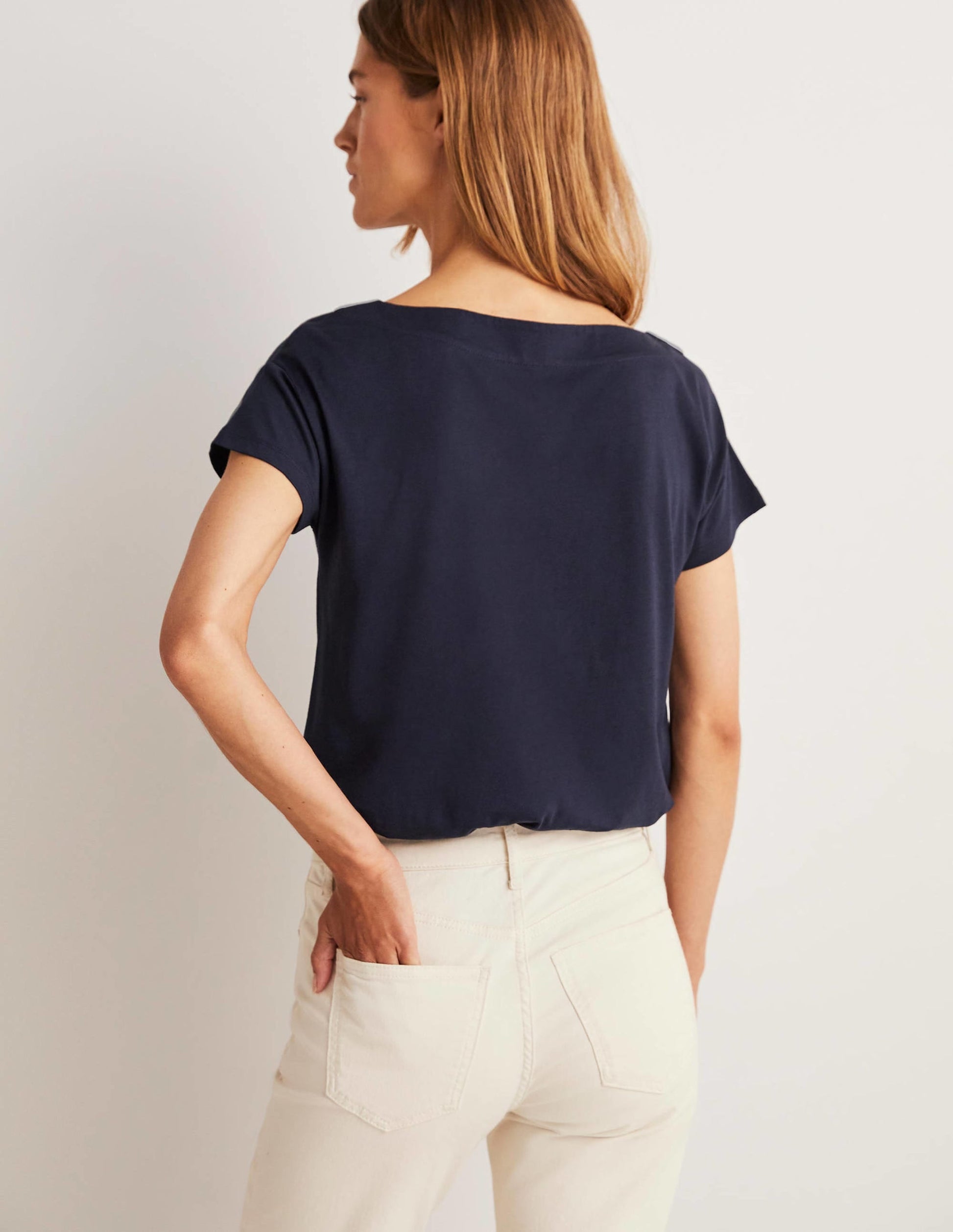 Supersoft Boat Neck T-Shirt-Navy-7