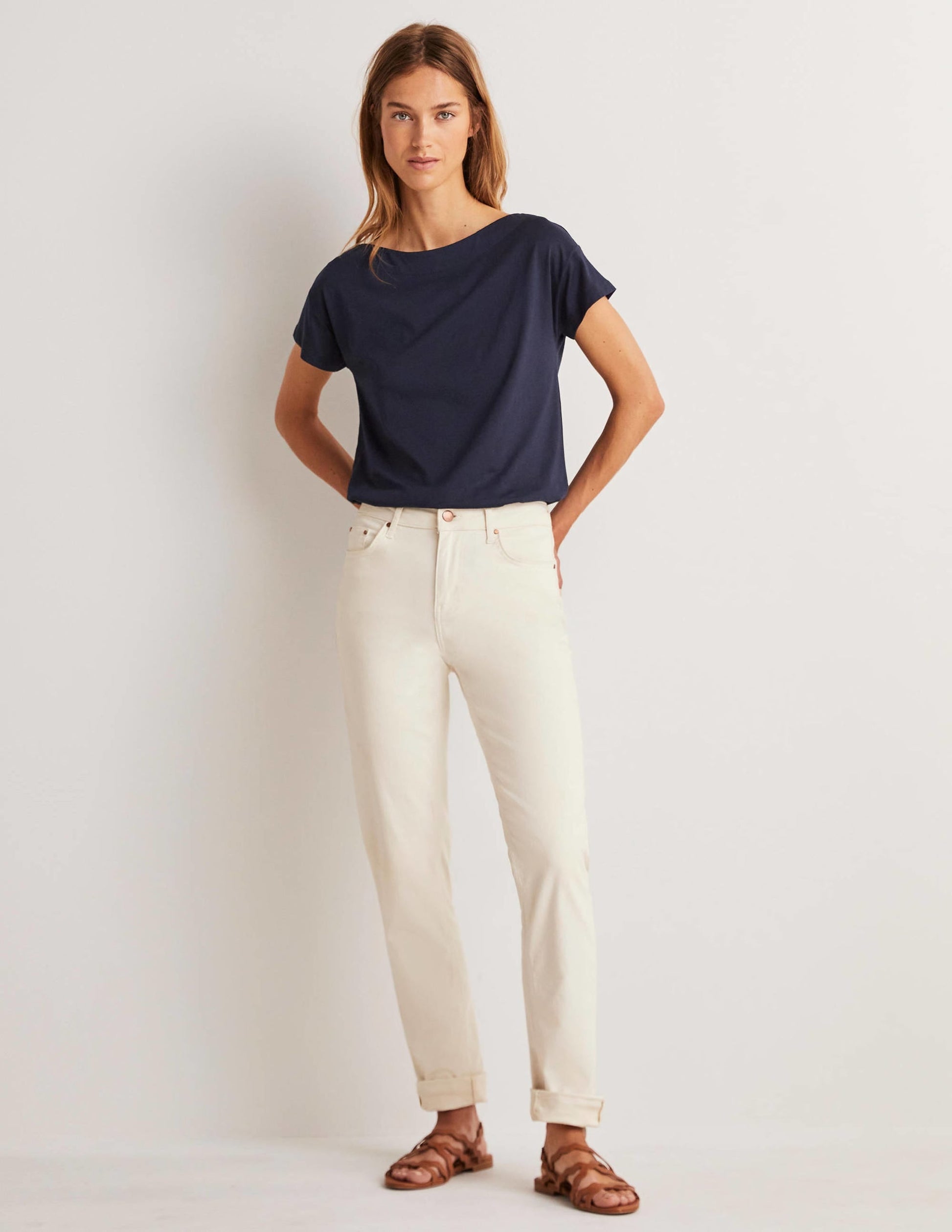 Supersoft Boat Neck T-Shirt-Navy-8