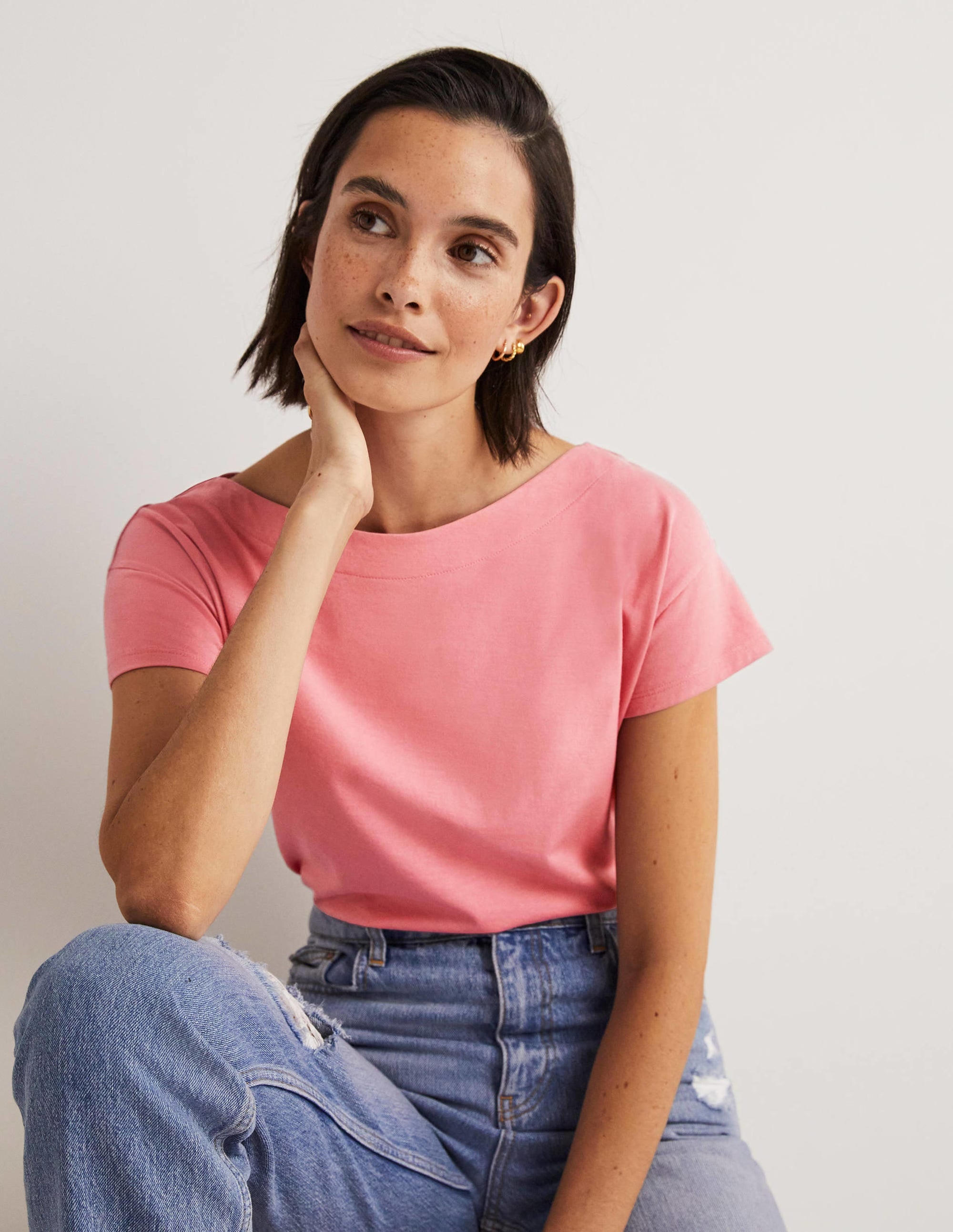 Supersoft Boat Neck T-Shirt-Wild Rose - Image 4