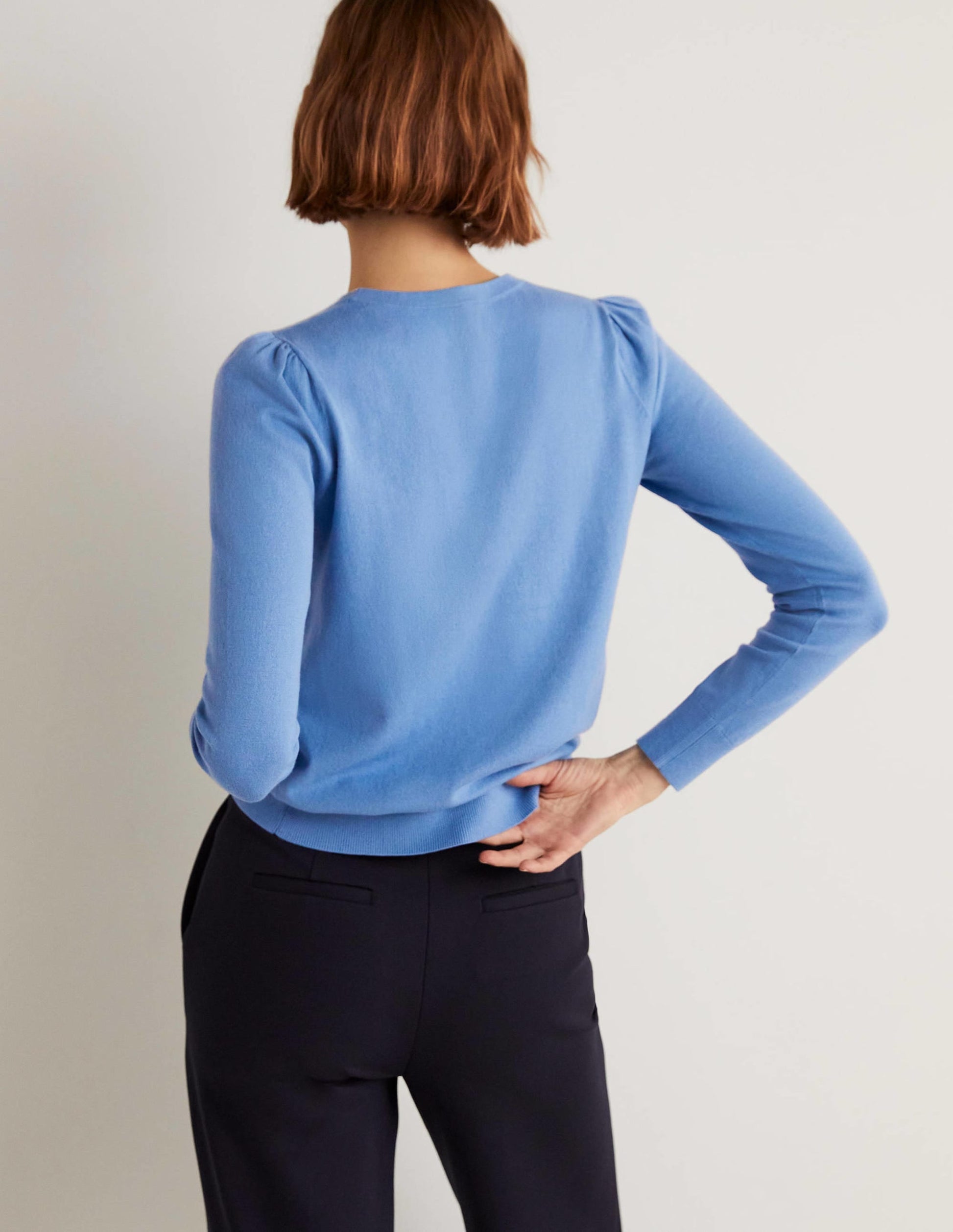 Cotton Crew Neck Jumper-Riviera Blue-7