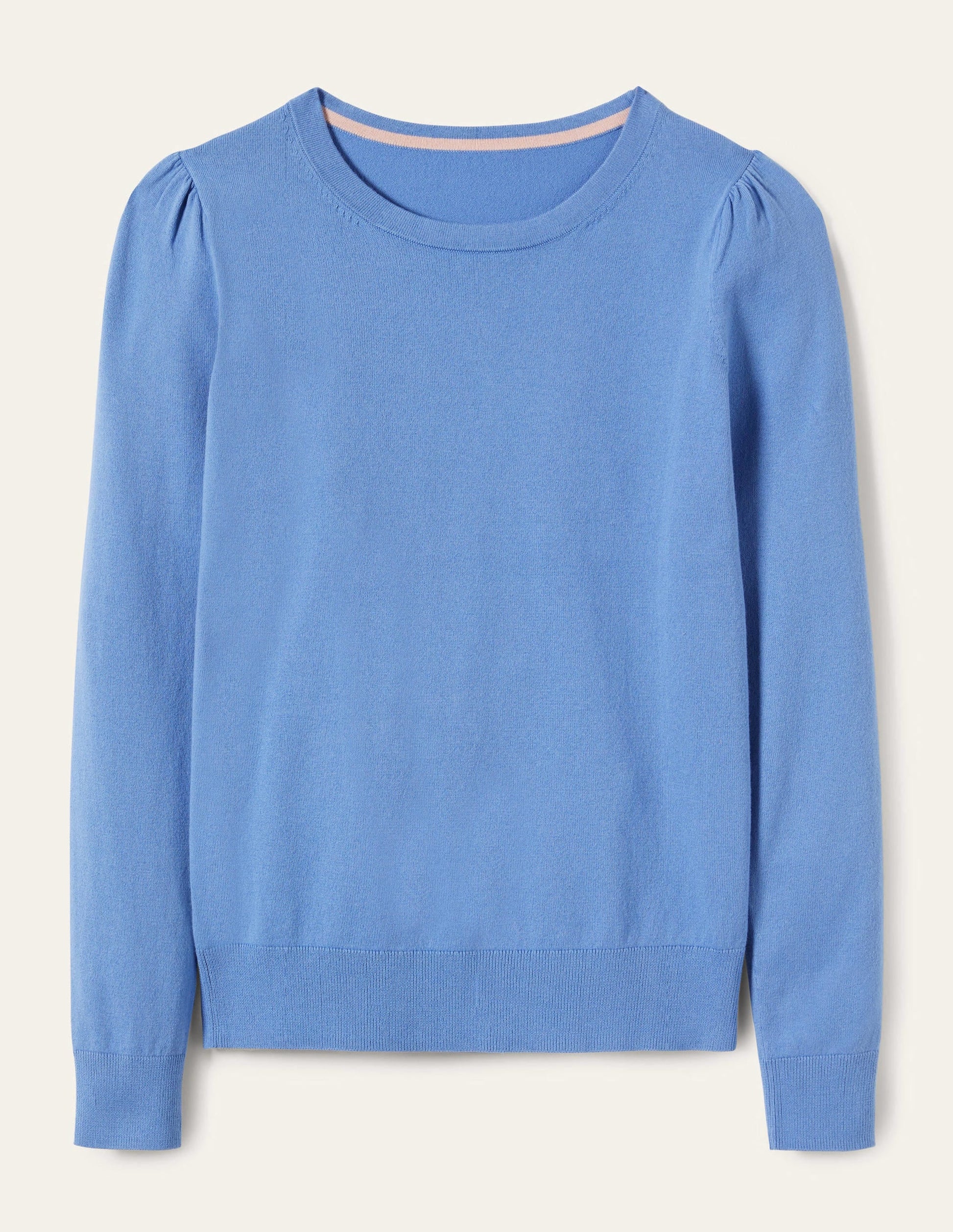 Cotton Crew Neck Jumper-Riviera Blue-9