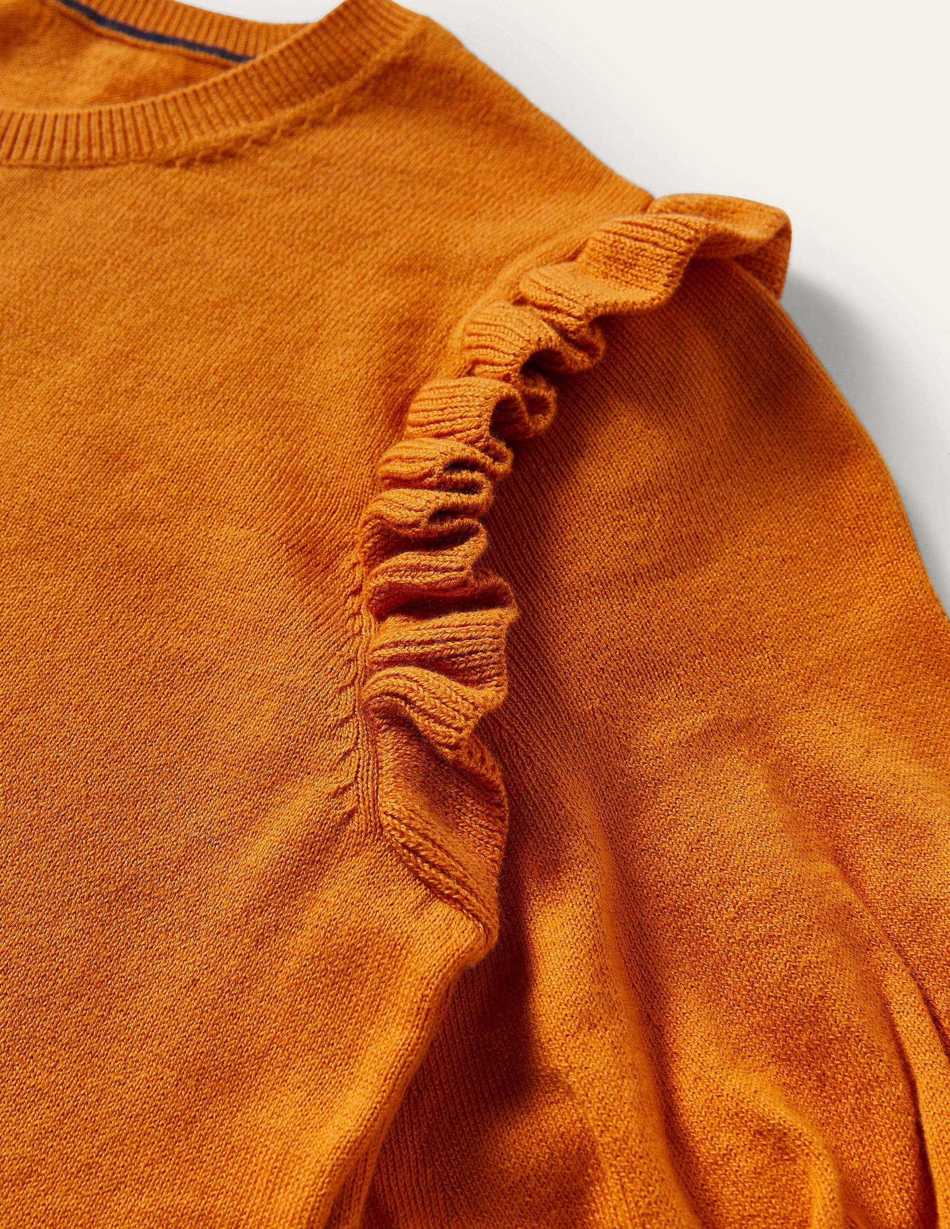 Frill Shoulder Cotton Cardigan-Desert Sun Orange-8