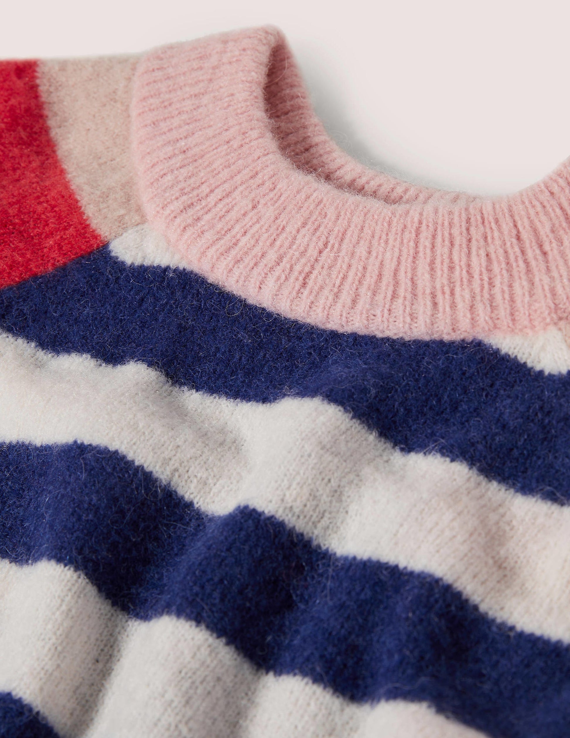 Blouson Sleeve Fluffy Jumper-Starboard, Ivory Mixed Stripe-5