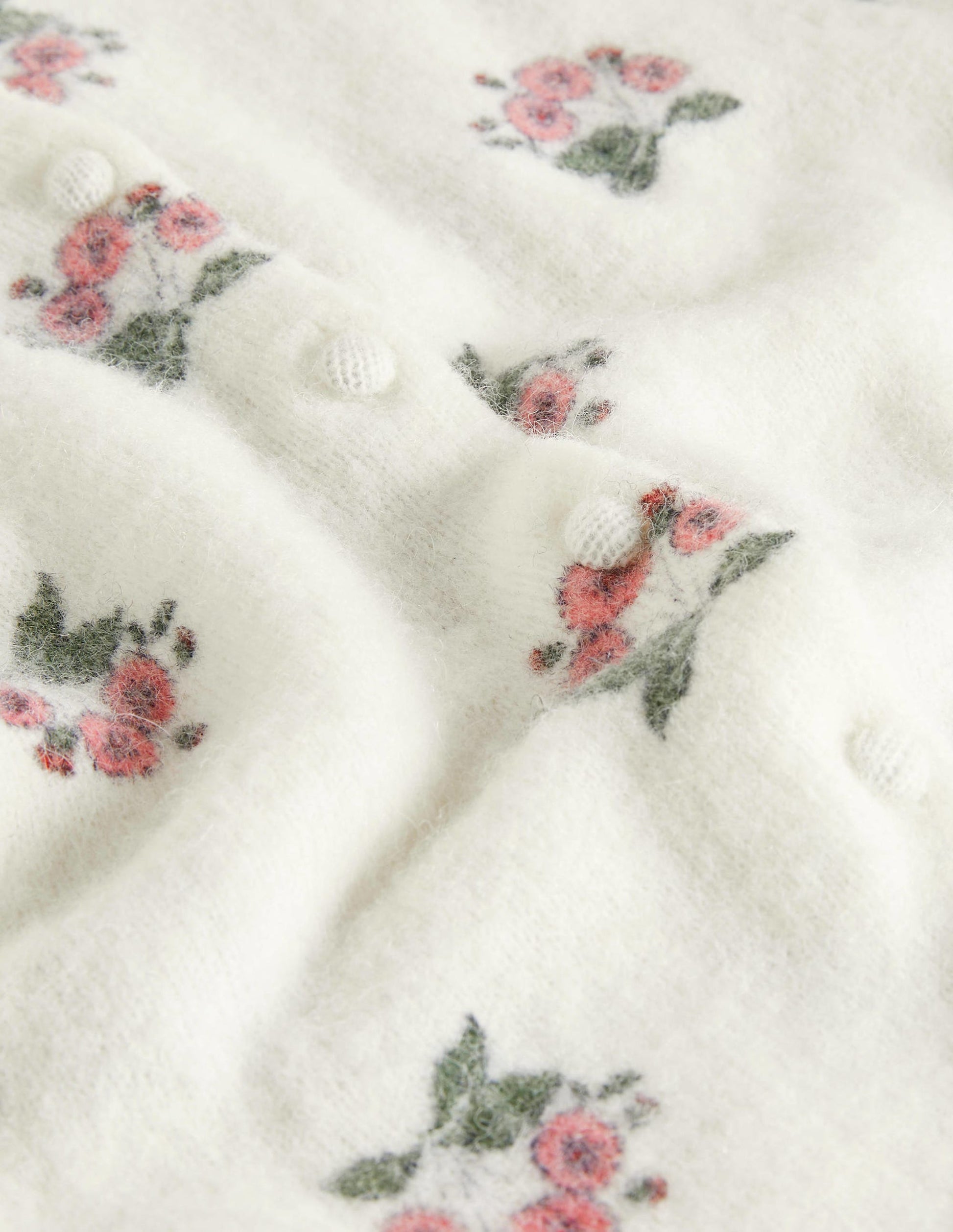 Printed Puff Sleeve Cardigan-Wild Rose, Wild Pansy-6