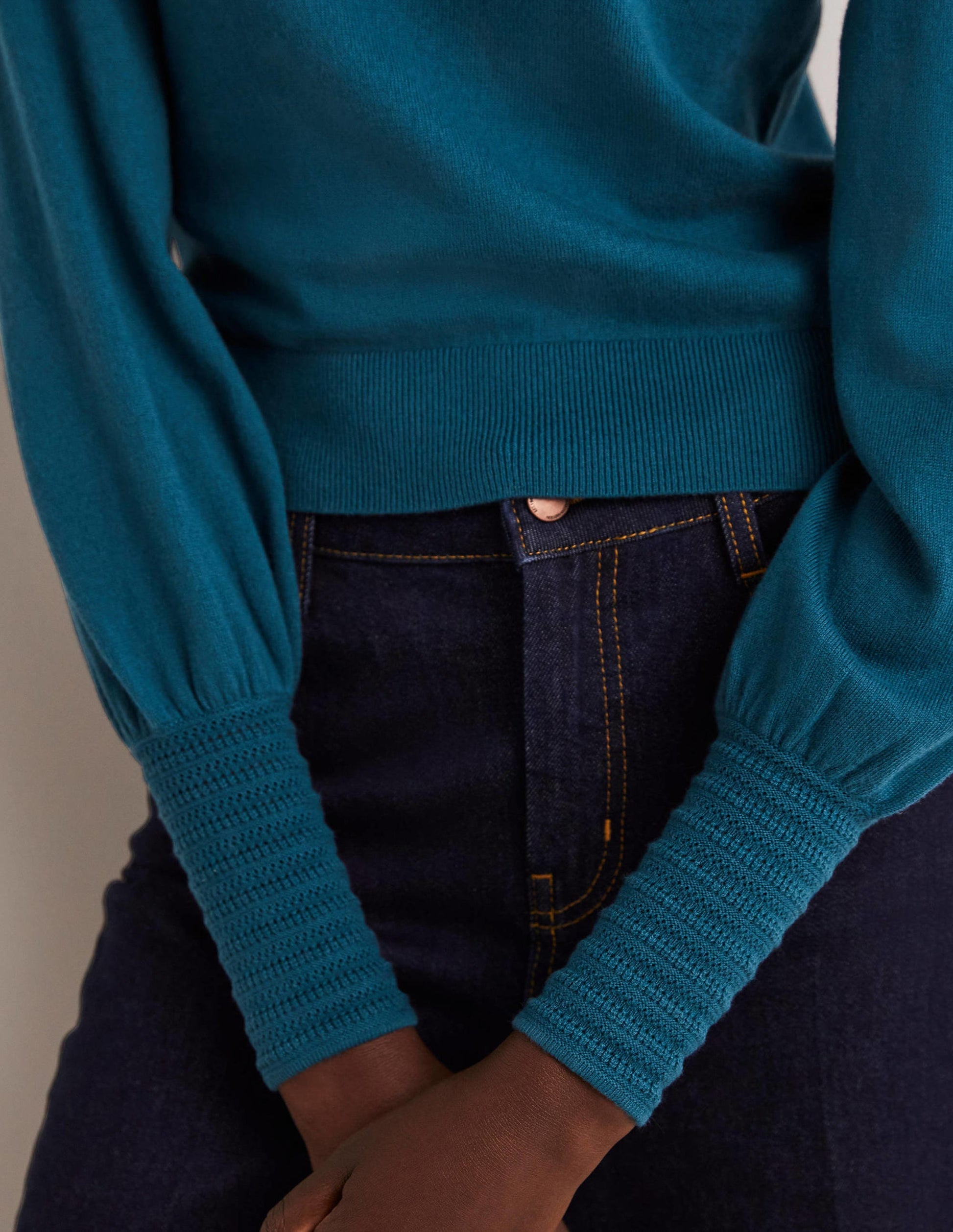 Pointelle-Detailed Jumper-Baltic Blue-2
