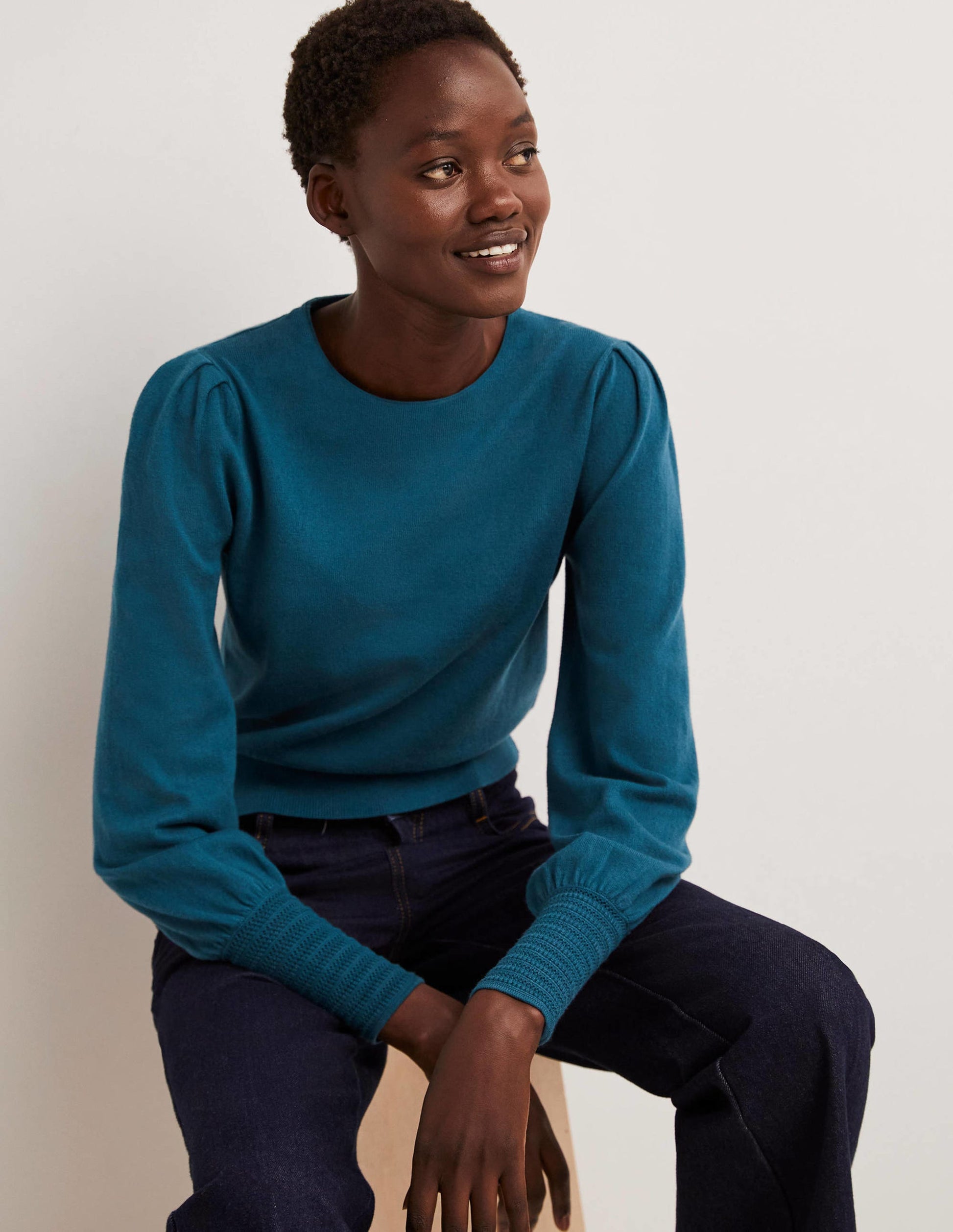 Pointelle-Detailed Jumper-Baltic Blue-4