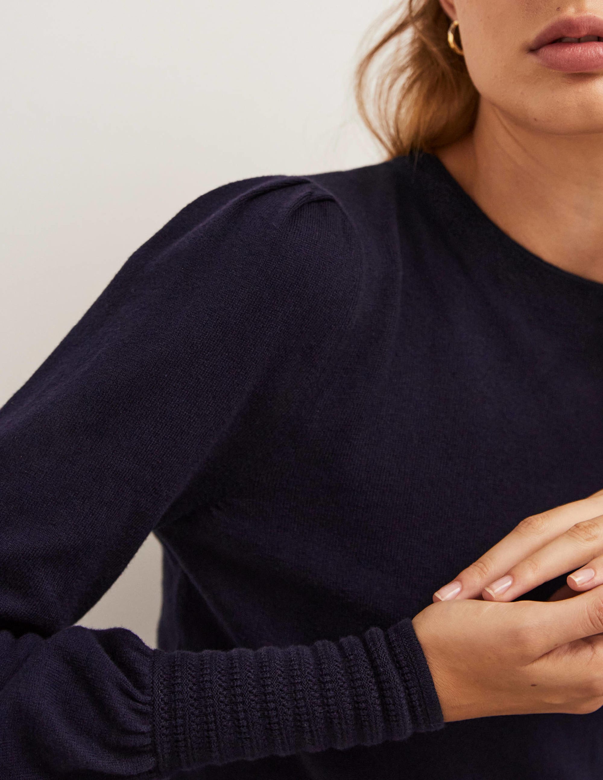 Pointelle-Detailed Jumper-Navy - Image 2