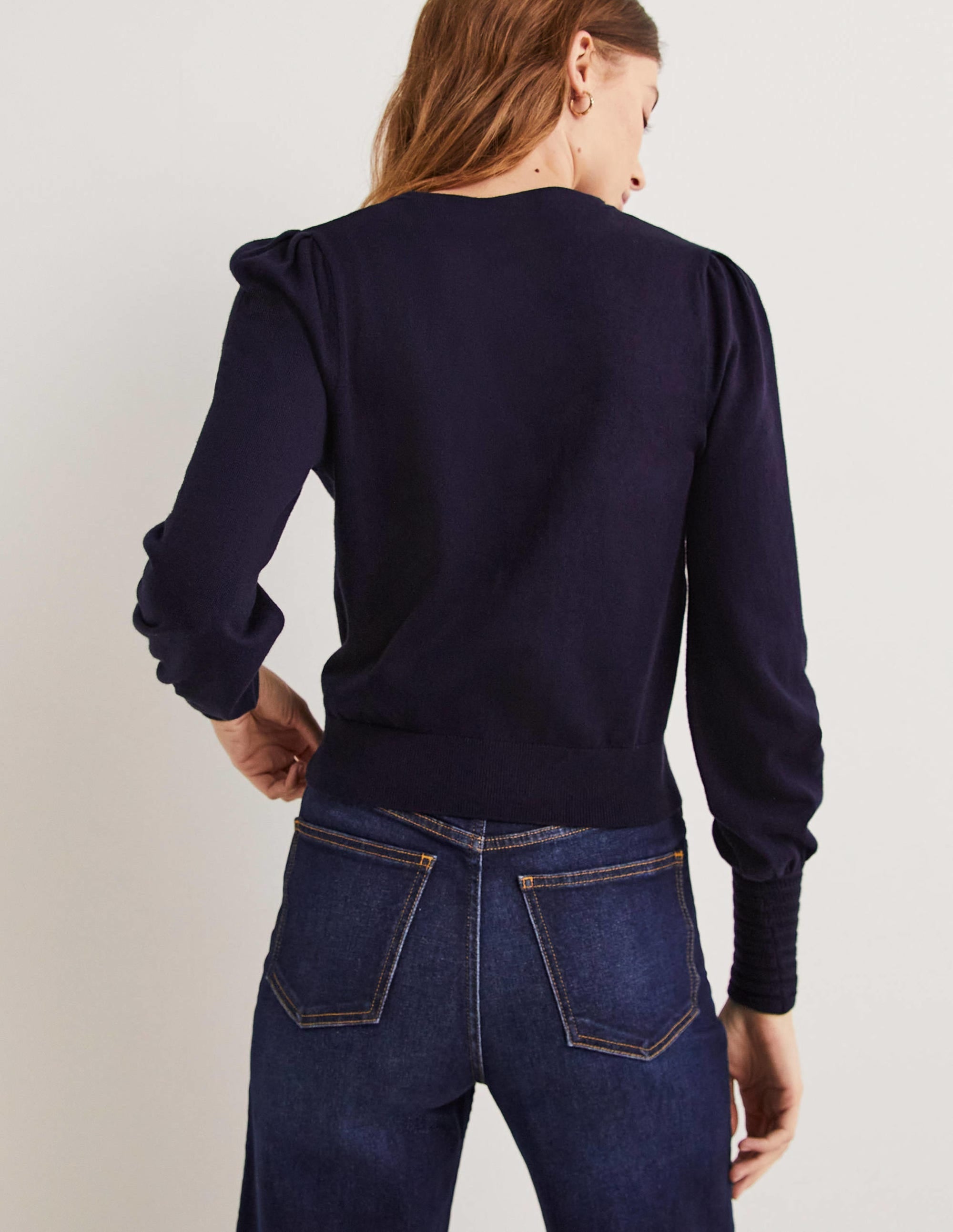 Pointelle-Detailed Jumper-Navy - Image 3