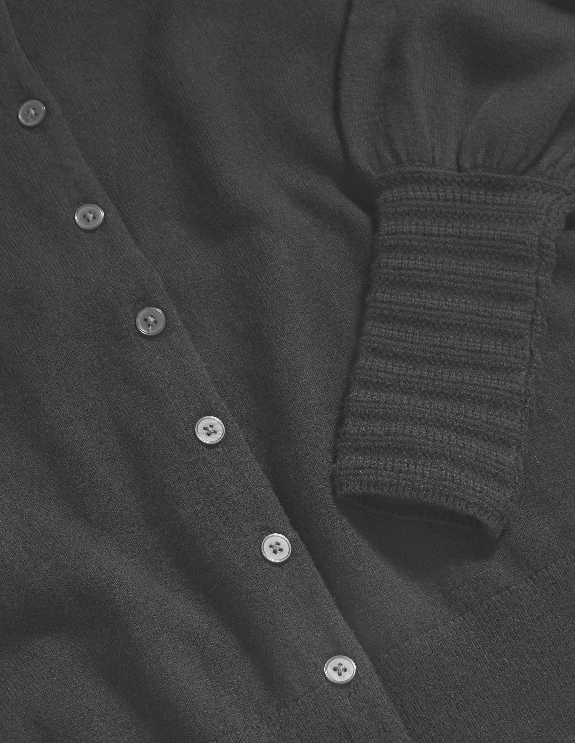 Pointelle Detail Cardigan-Black-6