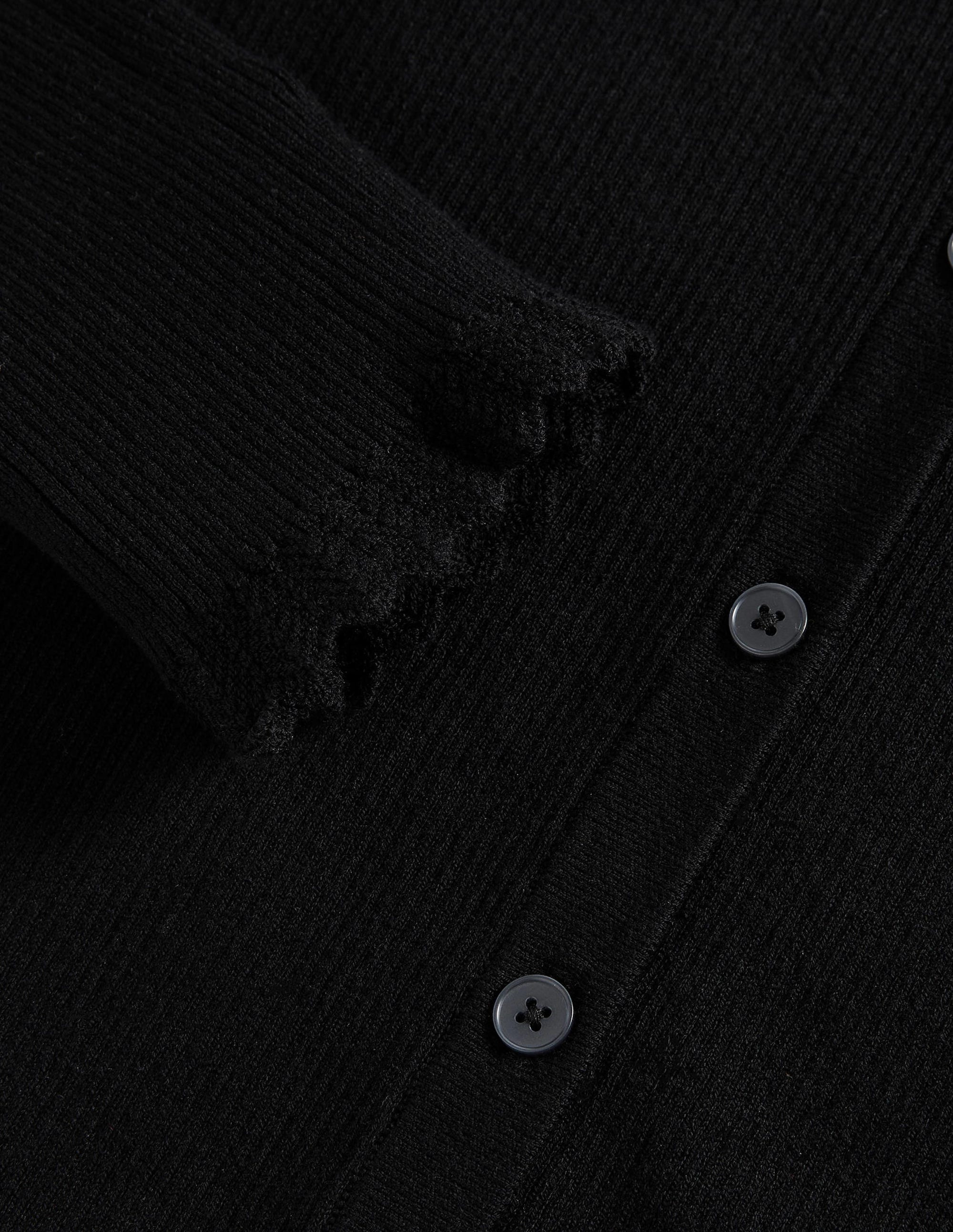 Ribbed Sweetheart Cardigan-Black - Image 6