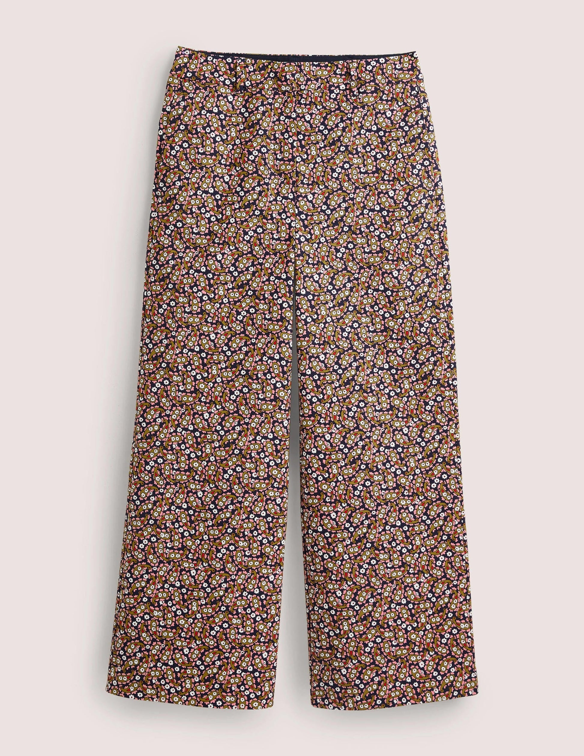 High Waisted Richmond Trousers-Citronelle, Petal Paisley-5