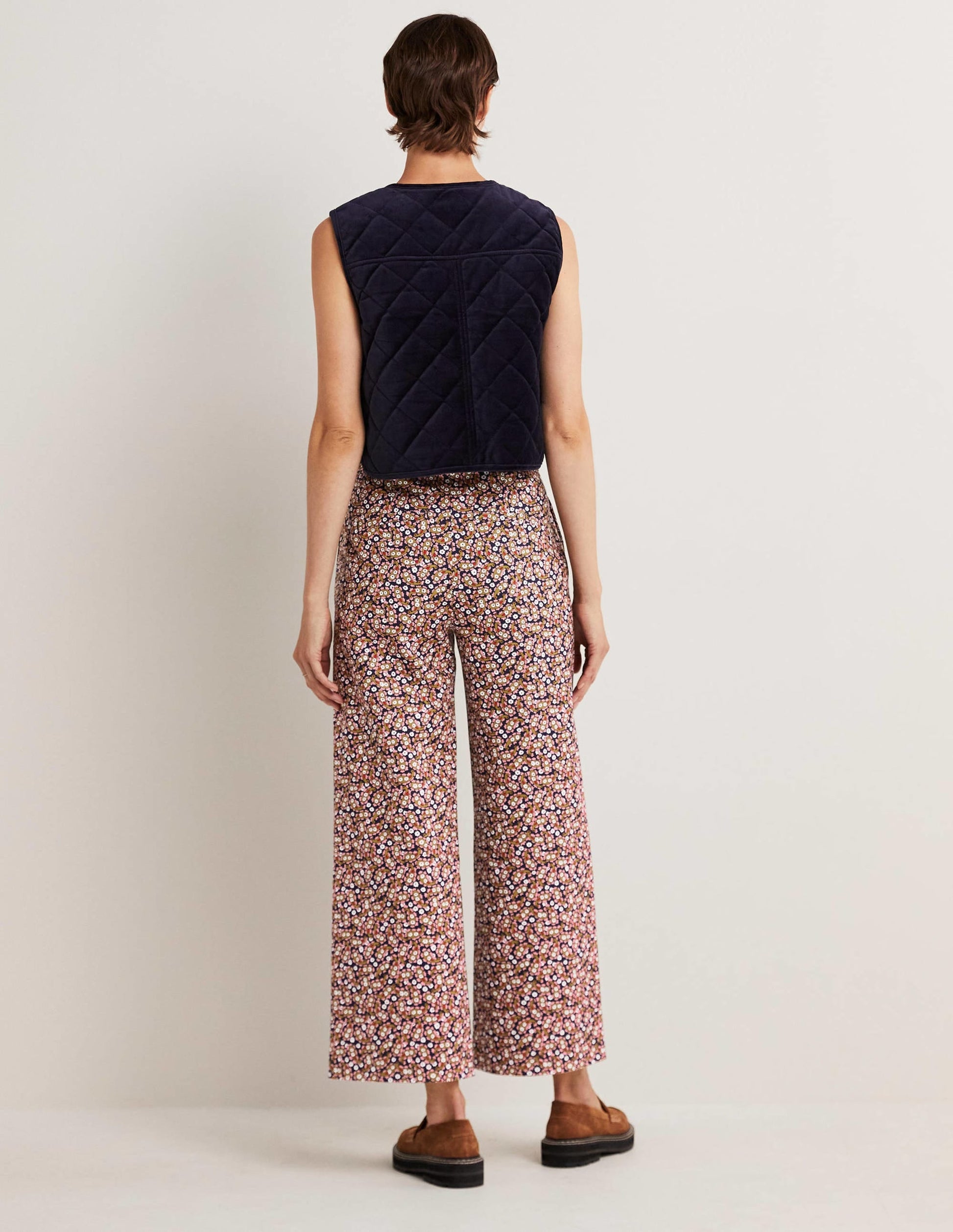High Waisted Richmond Trousers-Citronelle, Petal Paisley-3