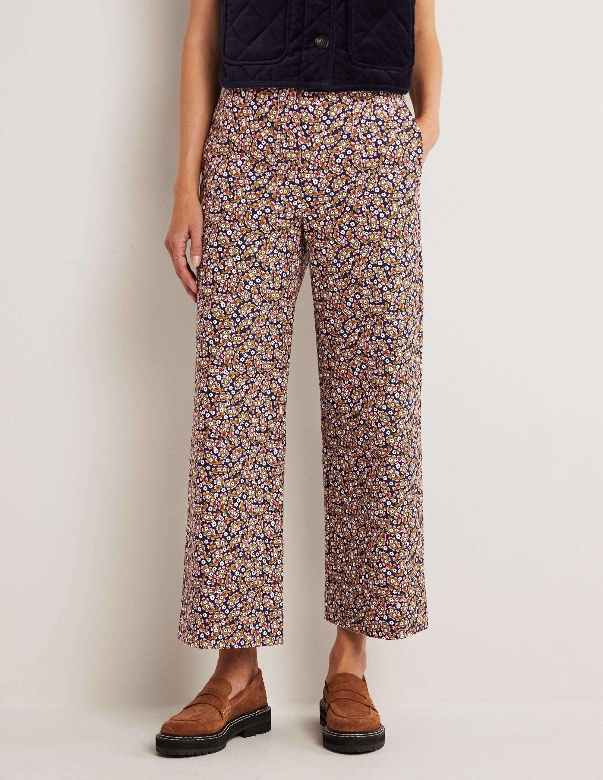 High Waisted Richmond Trousers-Citronelle, Petal Paisley - Image 4
