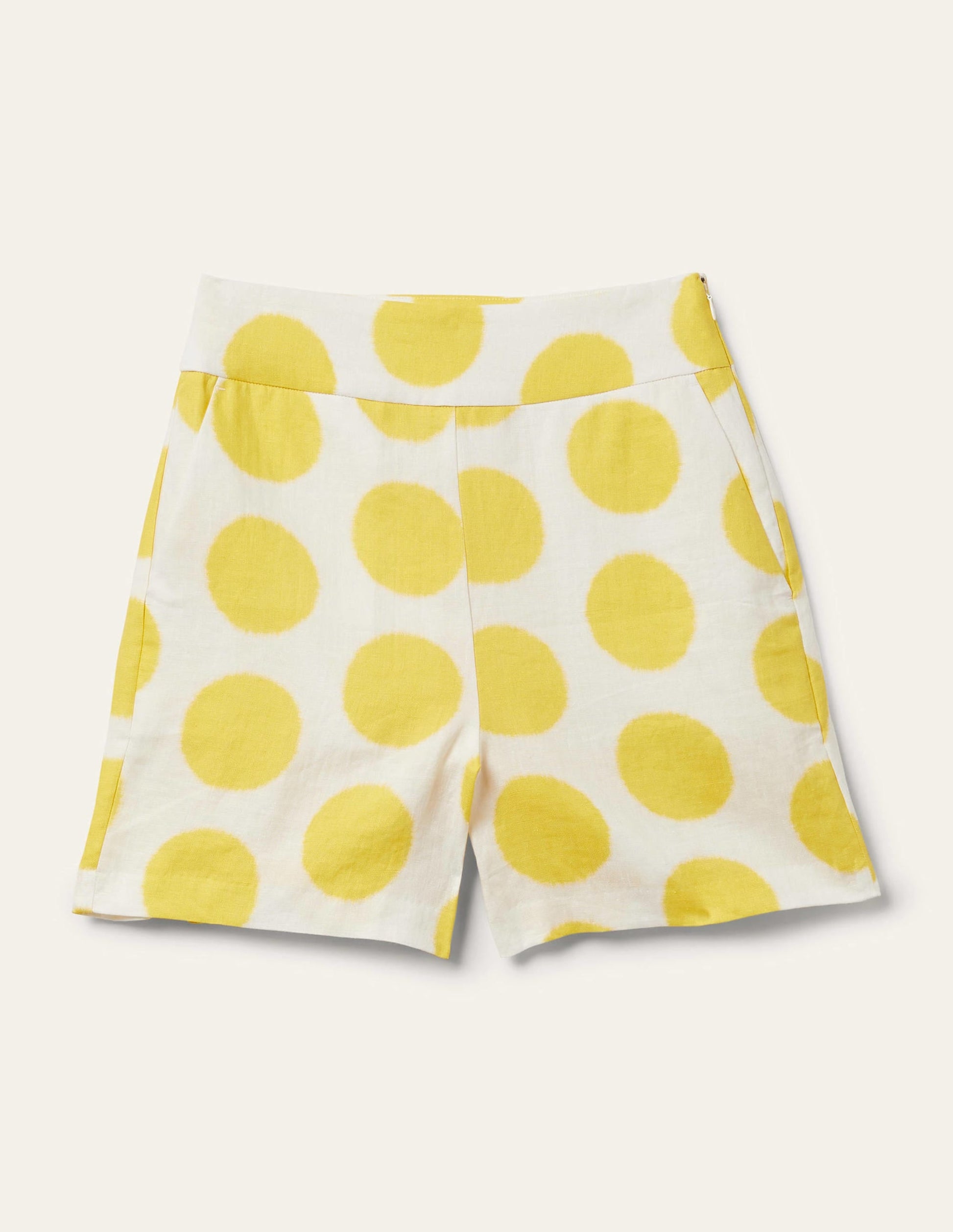 Georgina Linen Shorts-Lemon Fizz, Ikat Spot-6