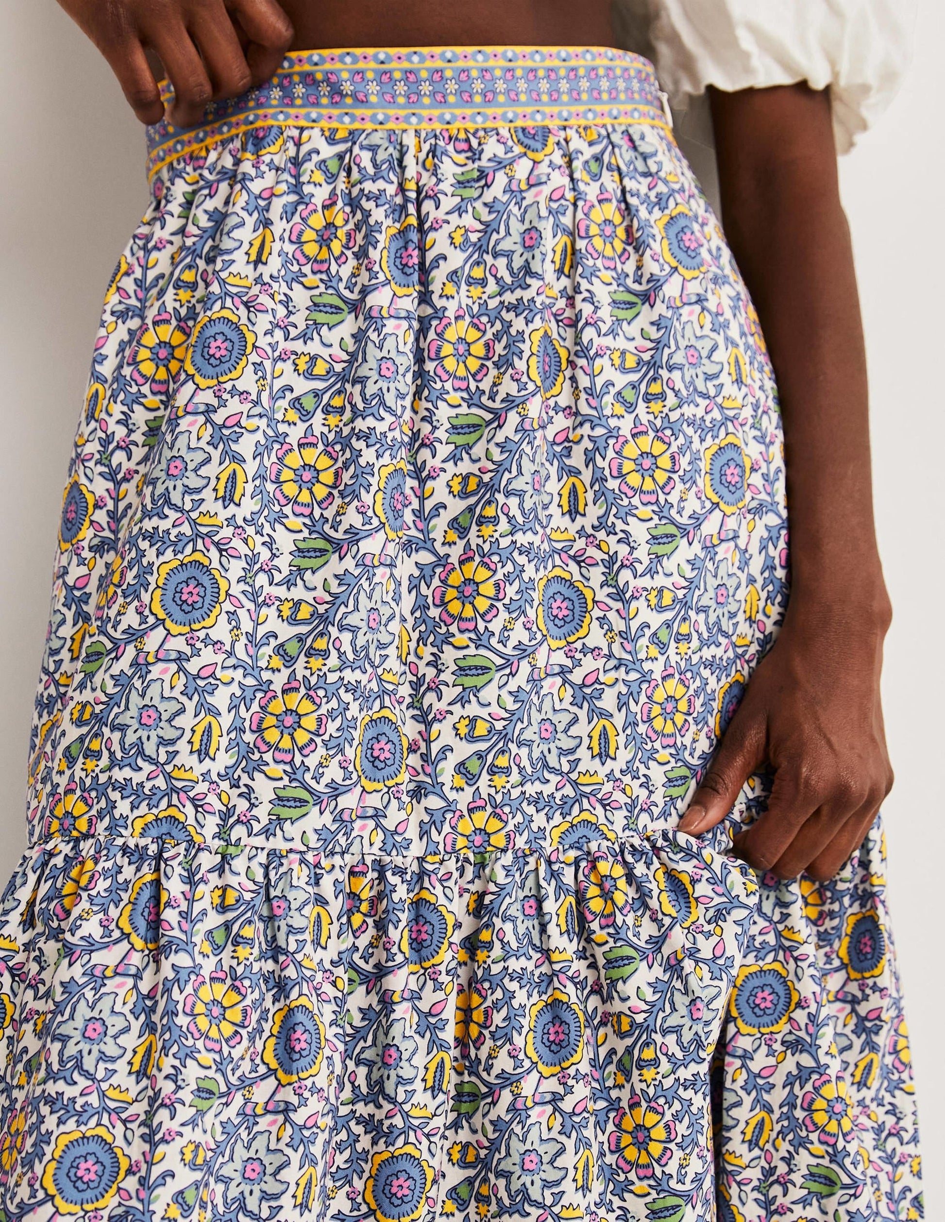 Lorna Tiered Maxi Skirt-Enchanting Twig, Ivory-2