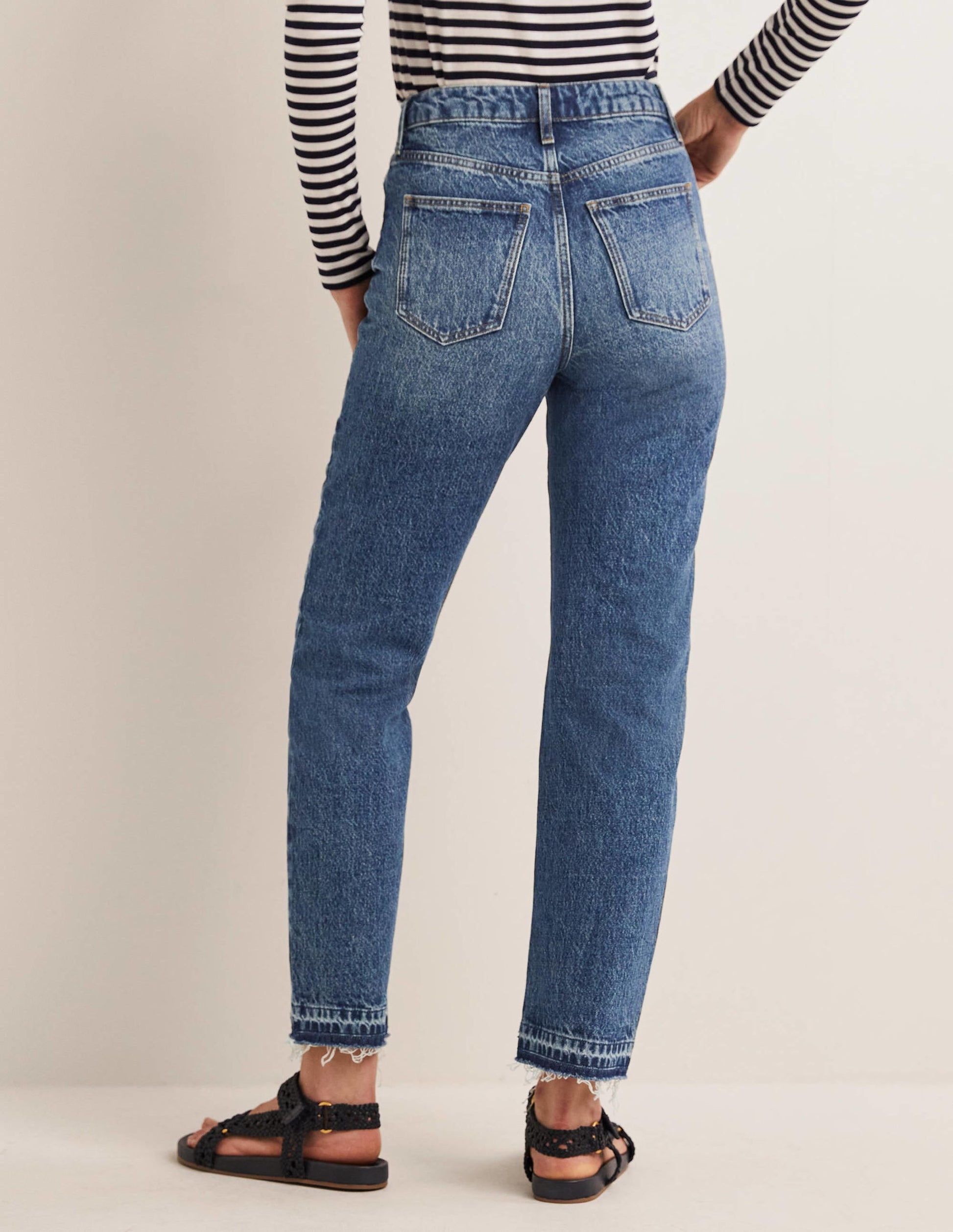 High Rise Straight Leg Jeans-Mid Vintage Tint-3