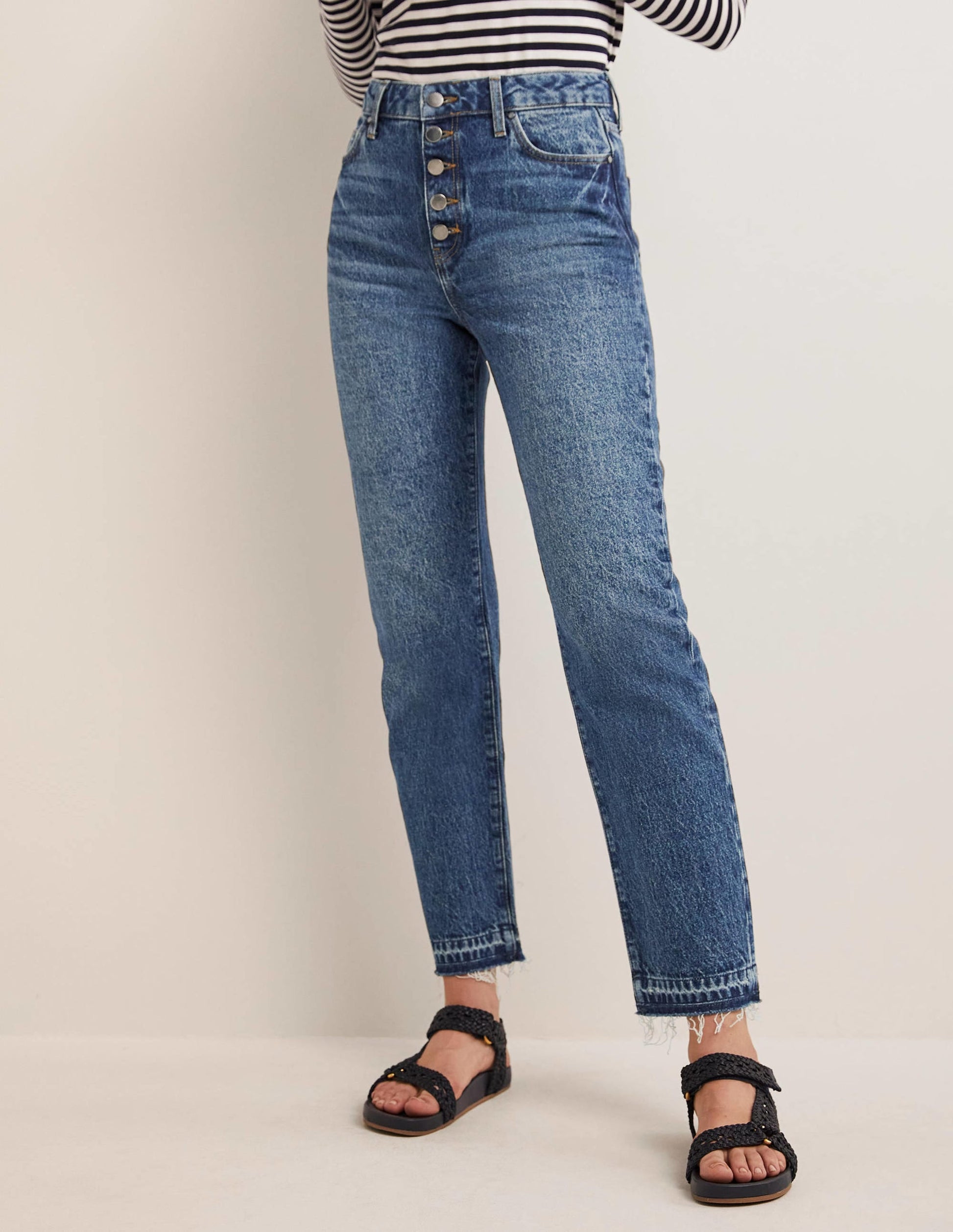 High Rise Straight Leg Jeans-Mid Vintage Tint-4