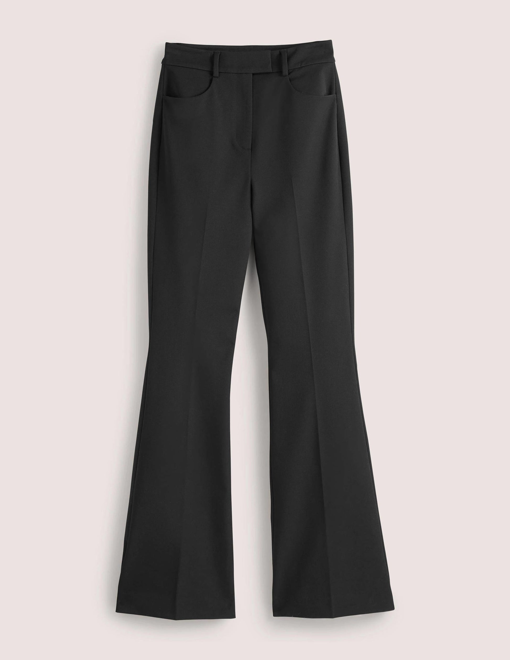 Bi-Stretch Flared Trousers-Black-5