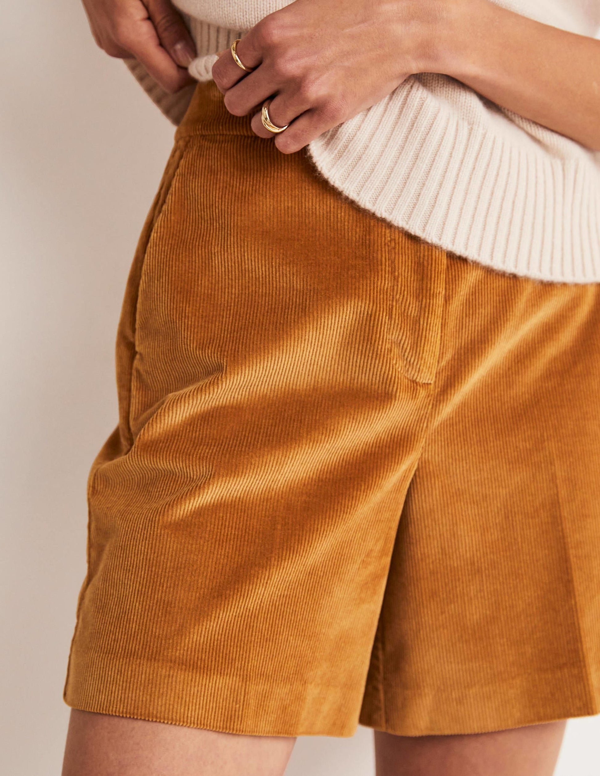 High Waist Shorts-Butterscotch Brown-7