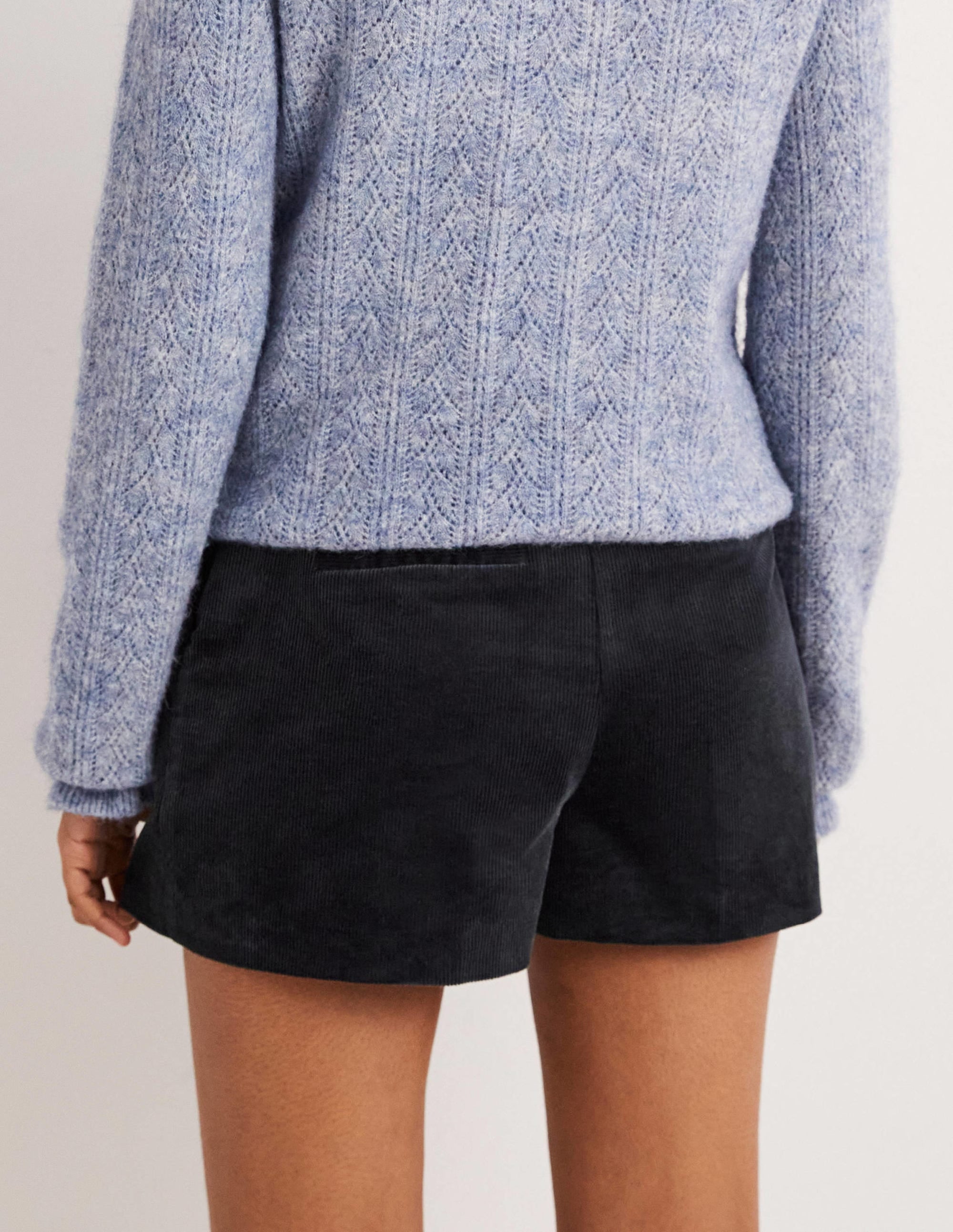 High Waist Shorts-Navy - Image 3