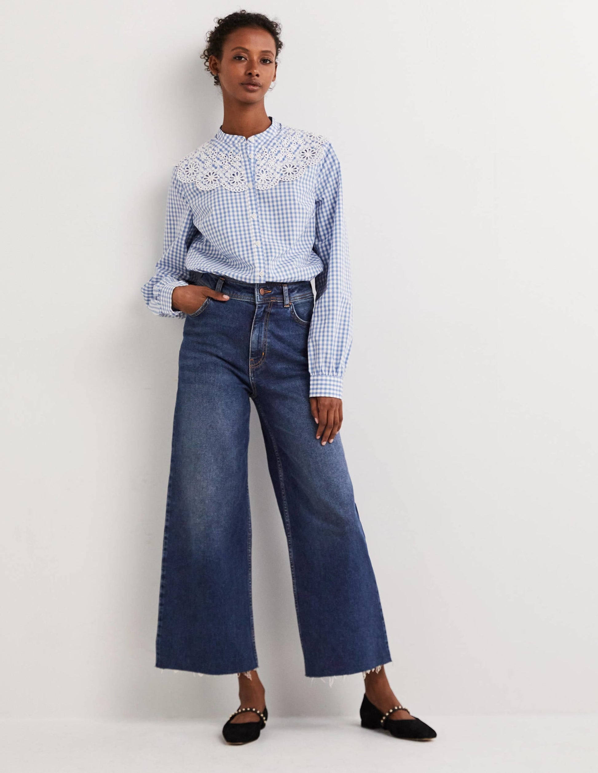 High Rise Wide Leg Jeans-Mid Vintage, Beige Tint-1