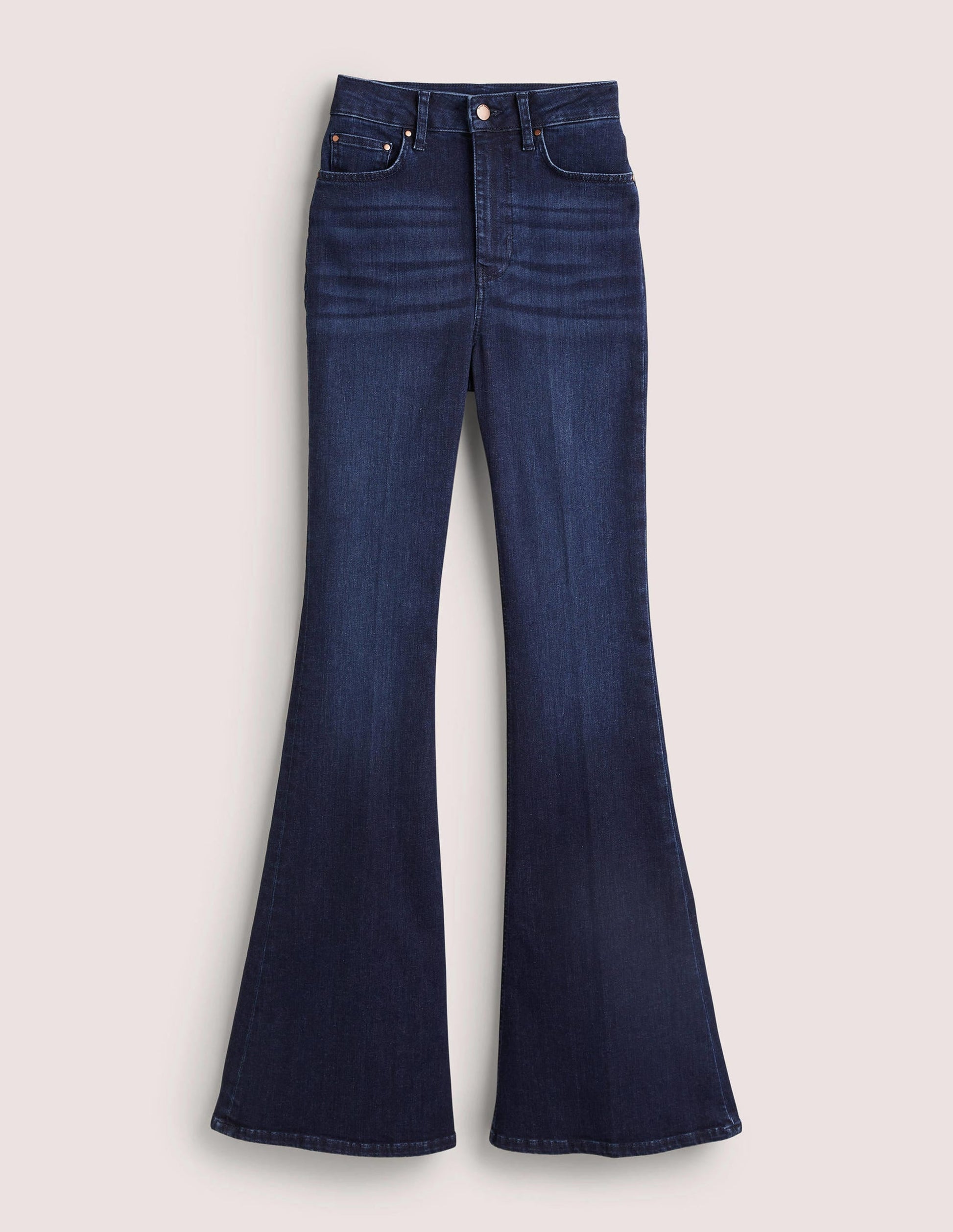 High Rise Fitted Flare Jeans-Dark Vintage-6