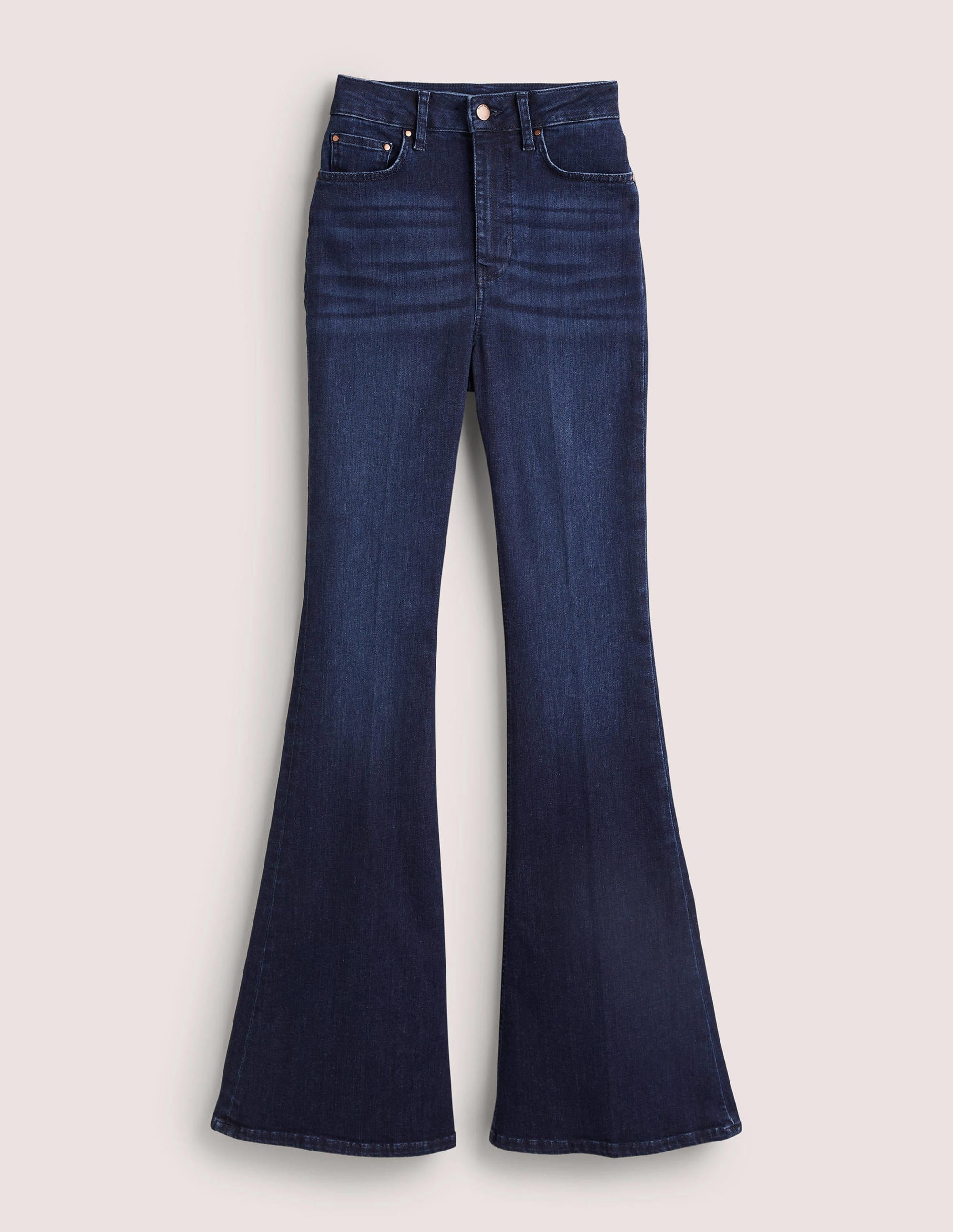 High Rise Fitted Flare Jeans-Dark Vintage - Image 6